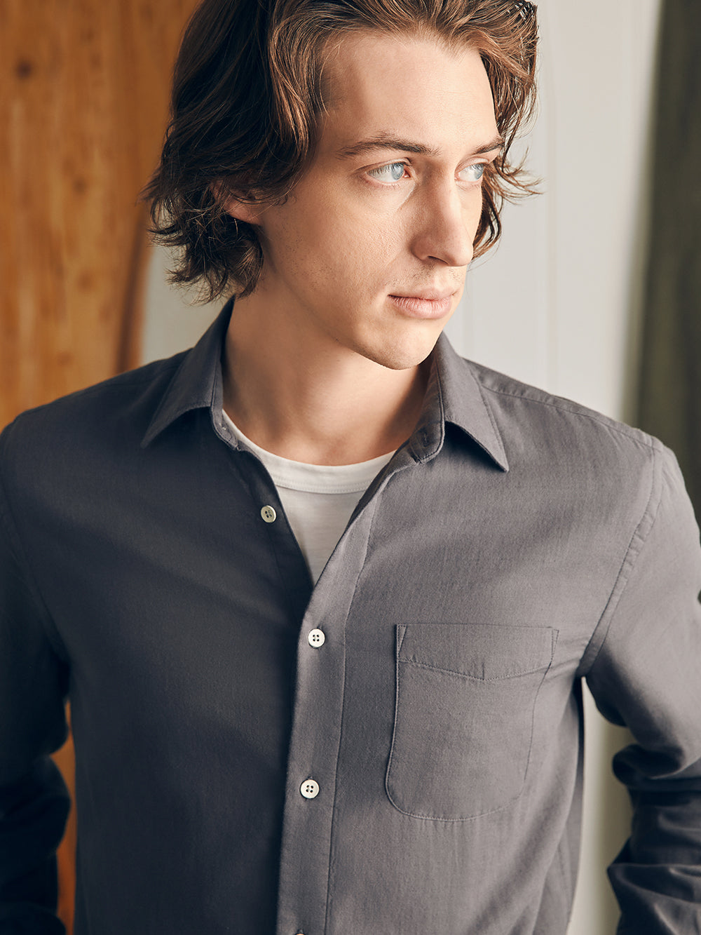 Sunwashed Chambray Shirt - Washed Charcoal