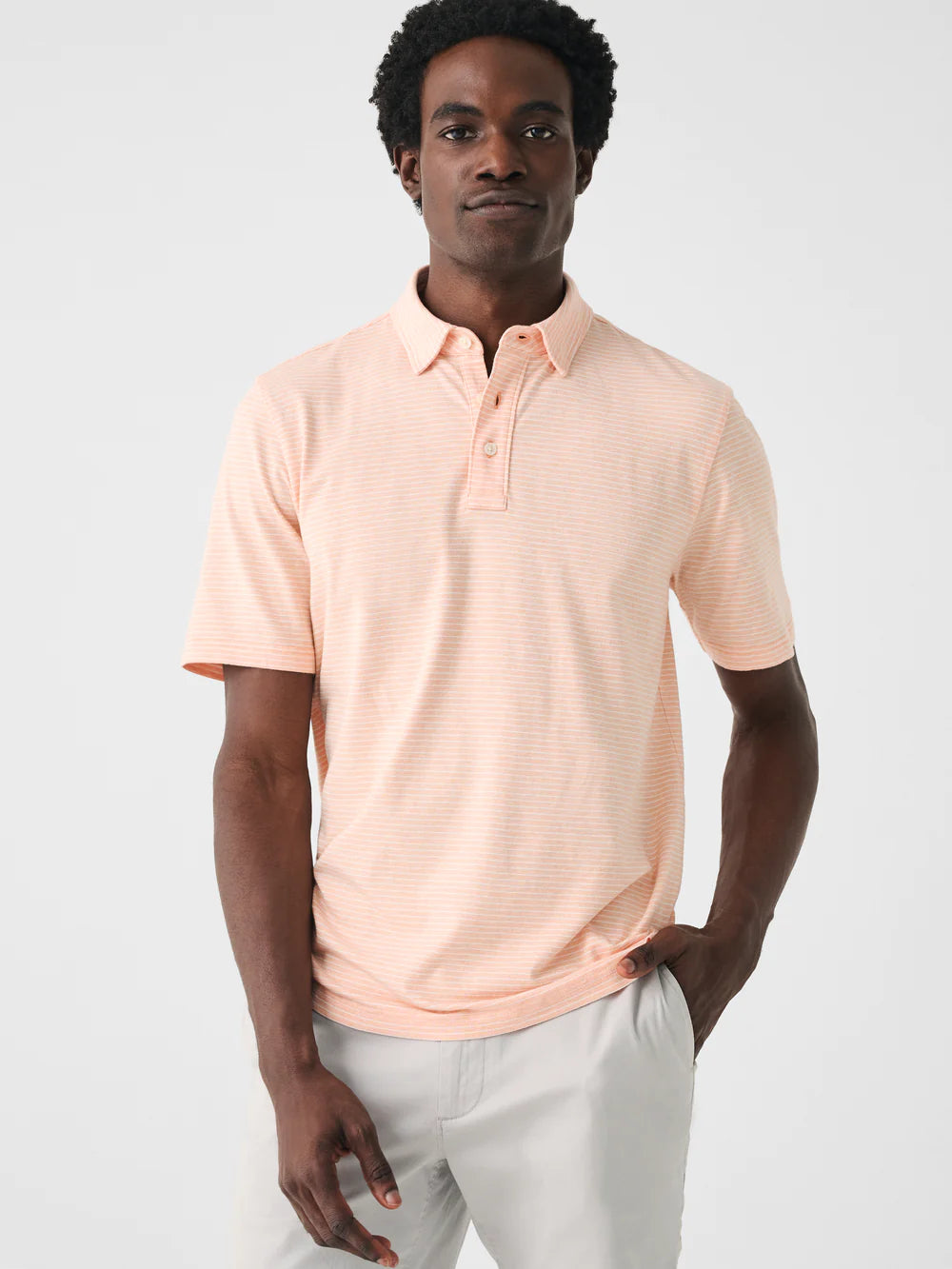 Movement™ Short Sleeve Polo - Melon Shell Print