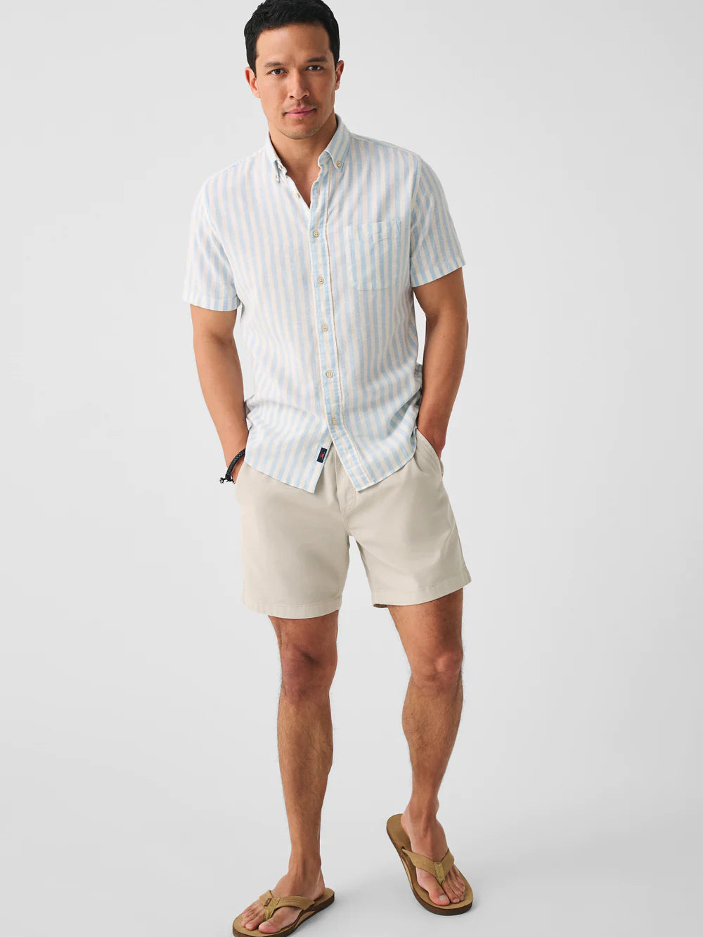 Short Sleeve Breeze Shirt - Sky Shell Stripe