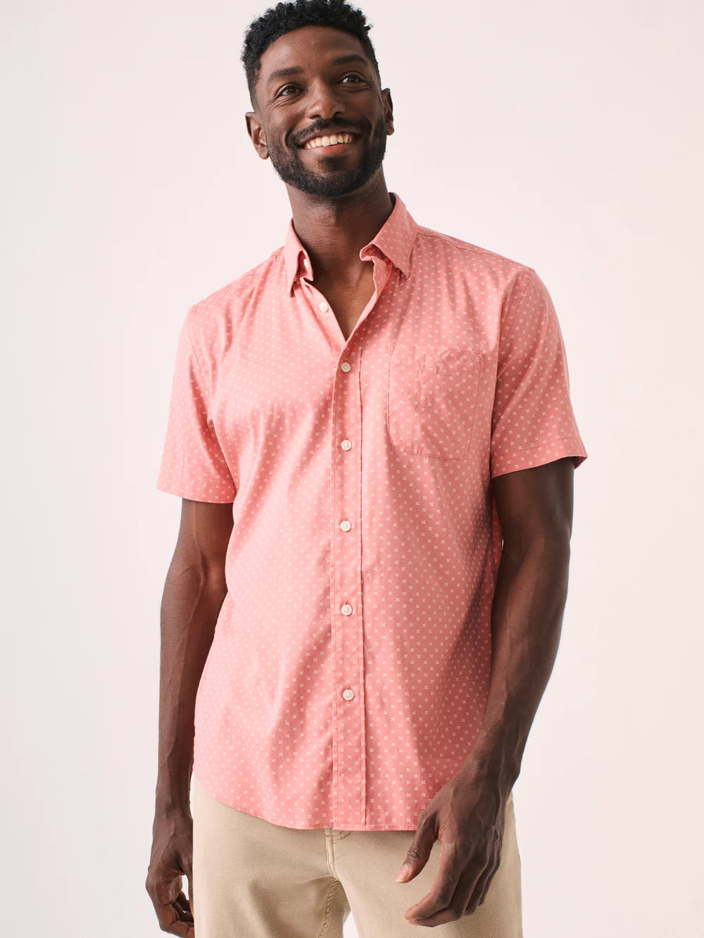 Movement™ Short Sleeve Shirt - Red Cream Radius