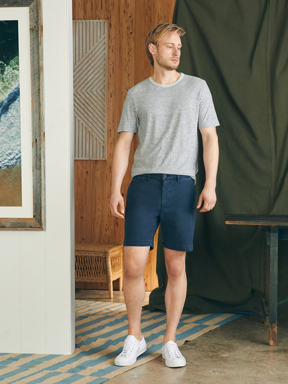 The Ultimate Chino Short (8&quot;) by Faherty in Blue Nights