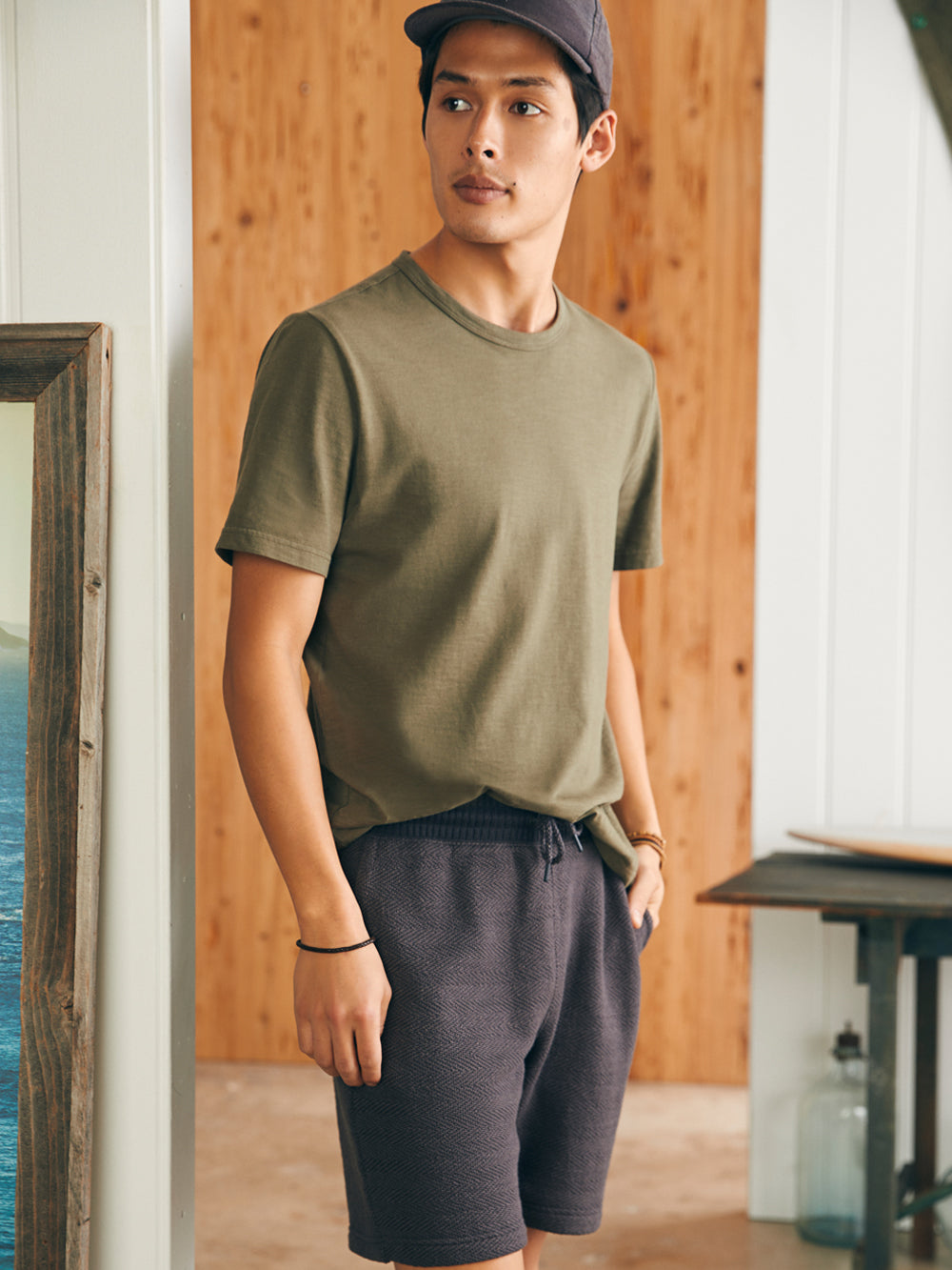 Whitewater Sweatshort by Faherty in Washed Black