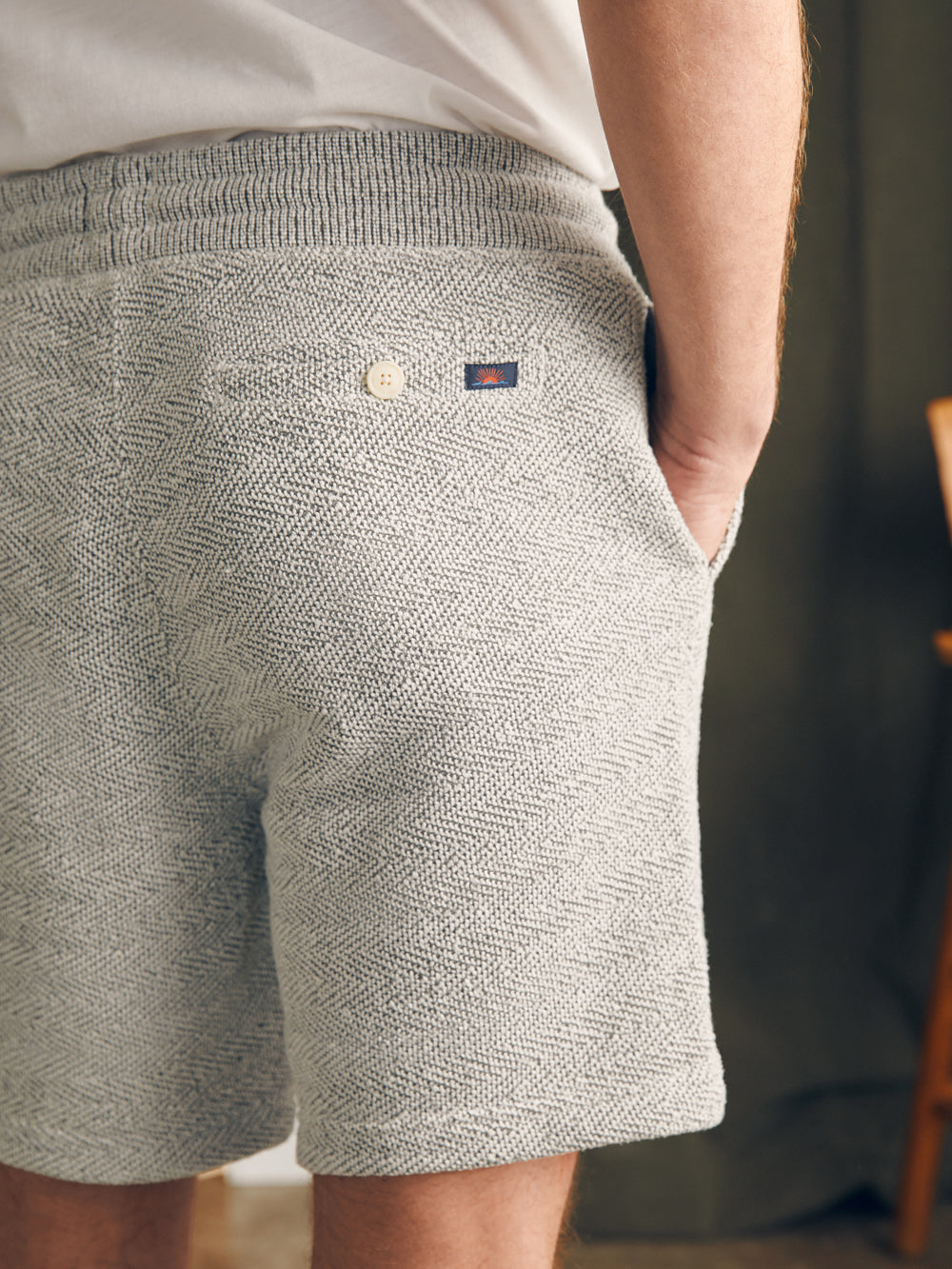 Whitewater Sweatshort by Faherty in Grey Shell Loop