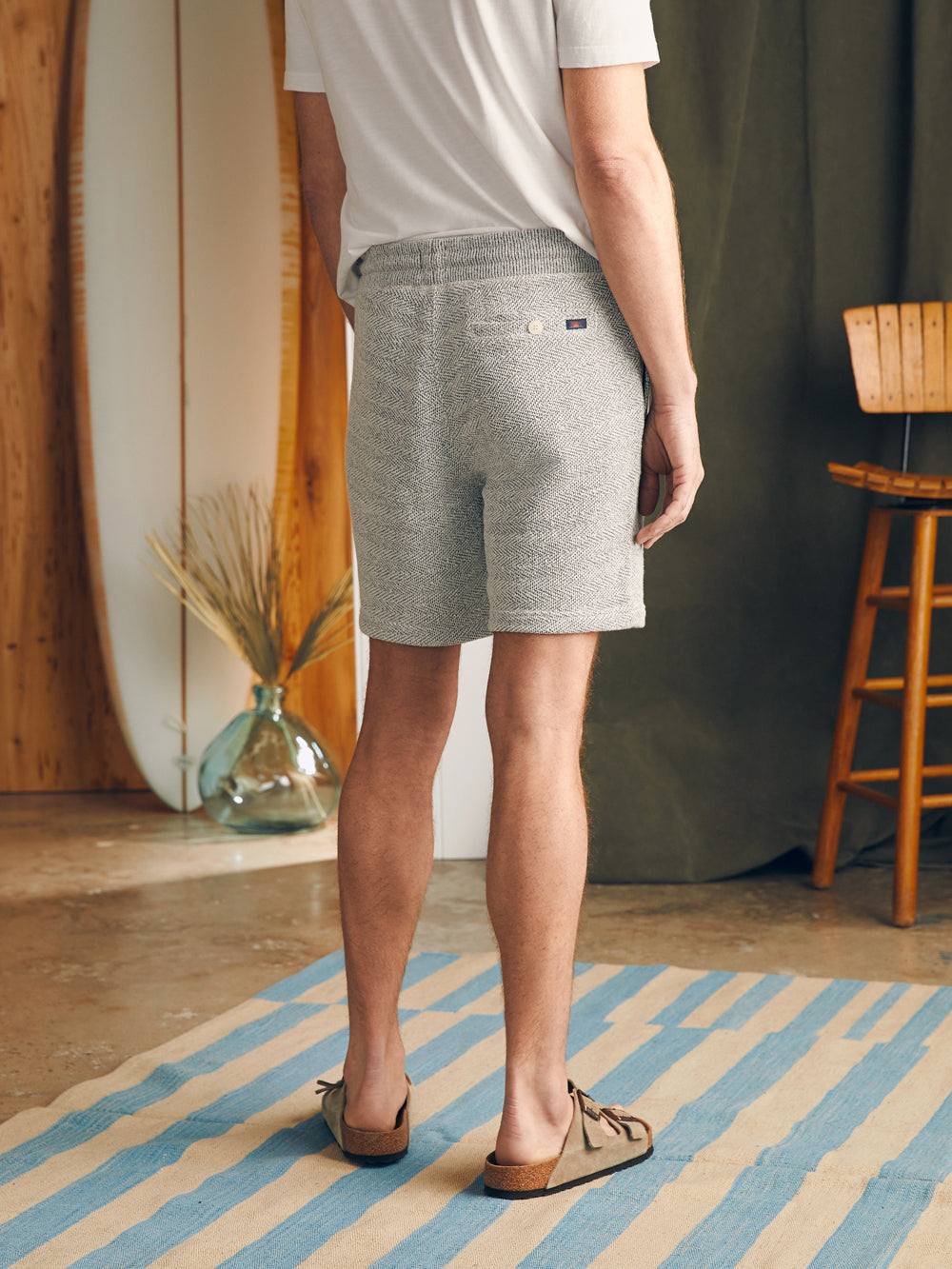 Whitewater Sweatshort by Faherty in Grey Shell Loop