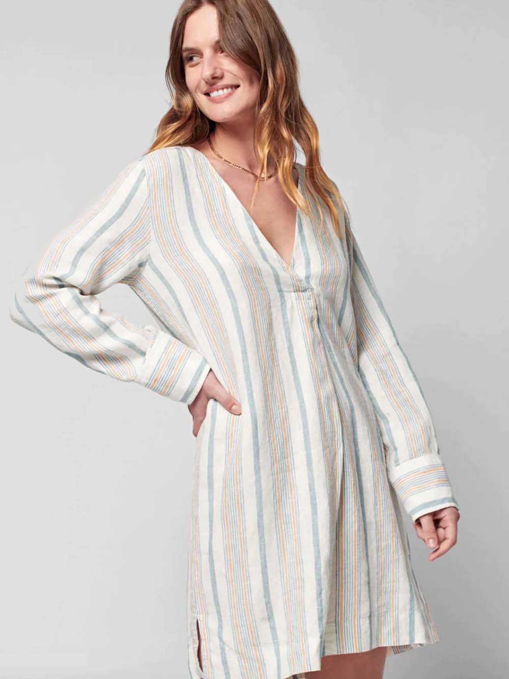 Beach Days Linen Dress - Luciano Stripe