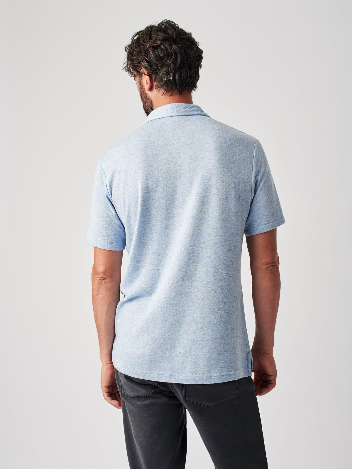 Cloud Short Sleeve Polo - Light Blue Heather