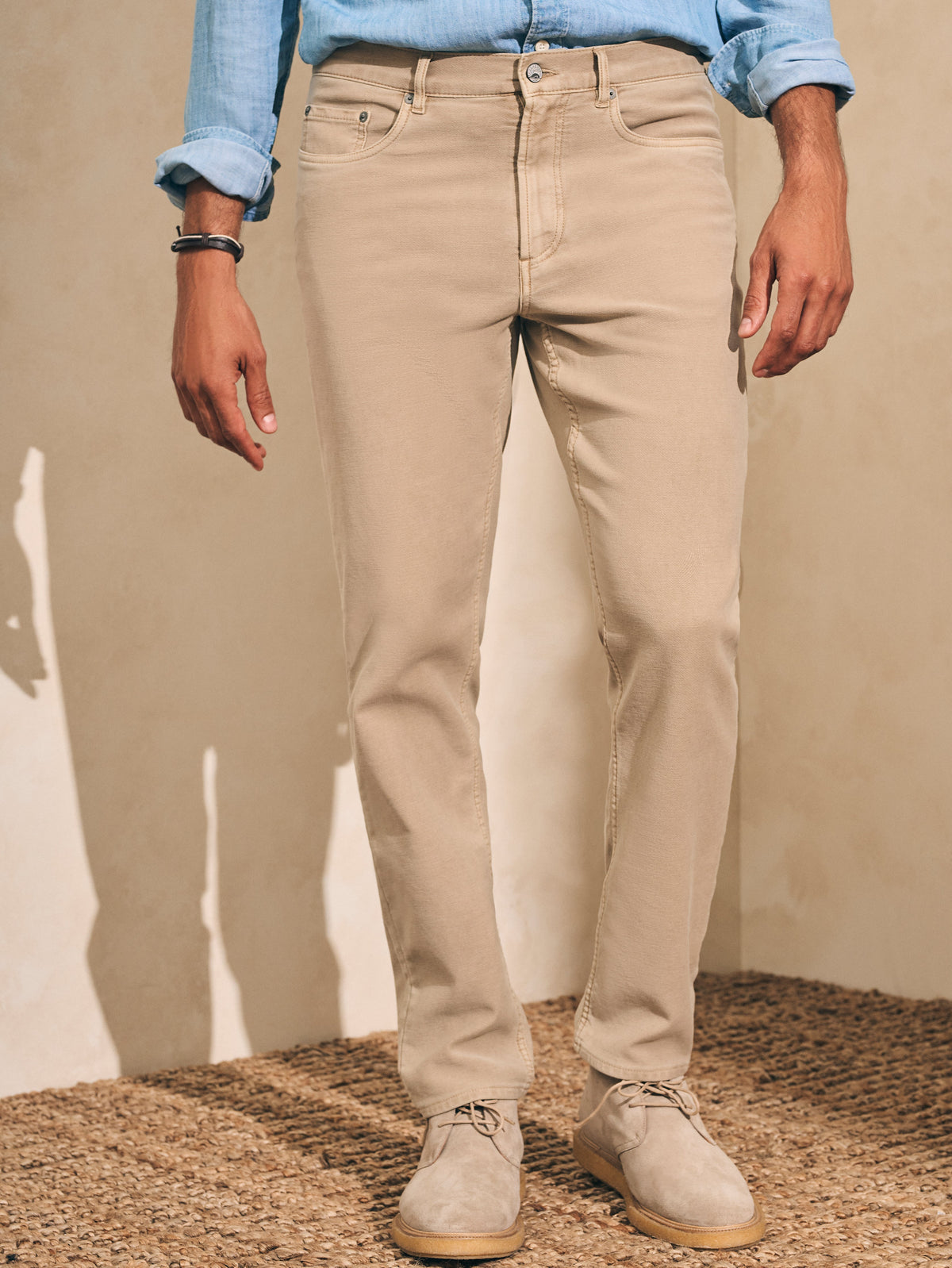 Stretch Terry 5 Pocket - Desert Khaki - (32&quot; Inseam)