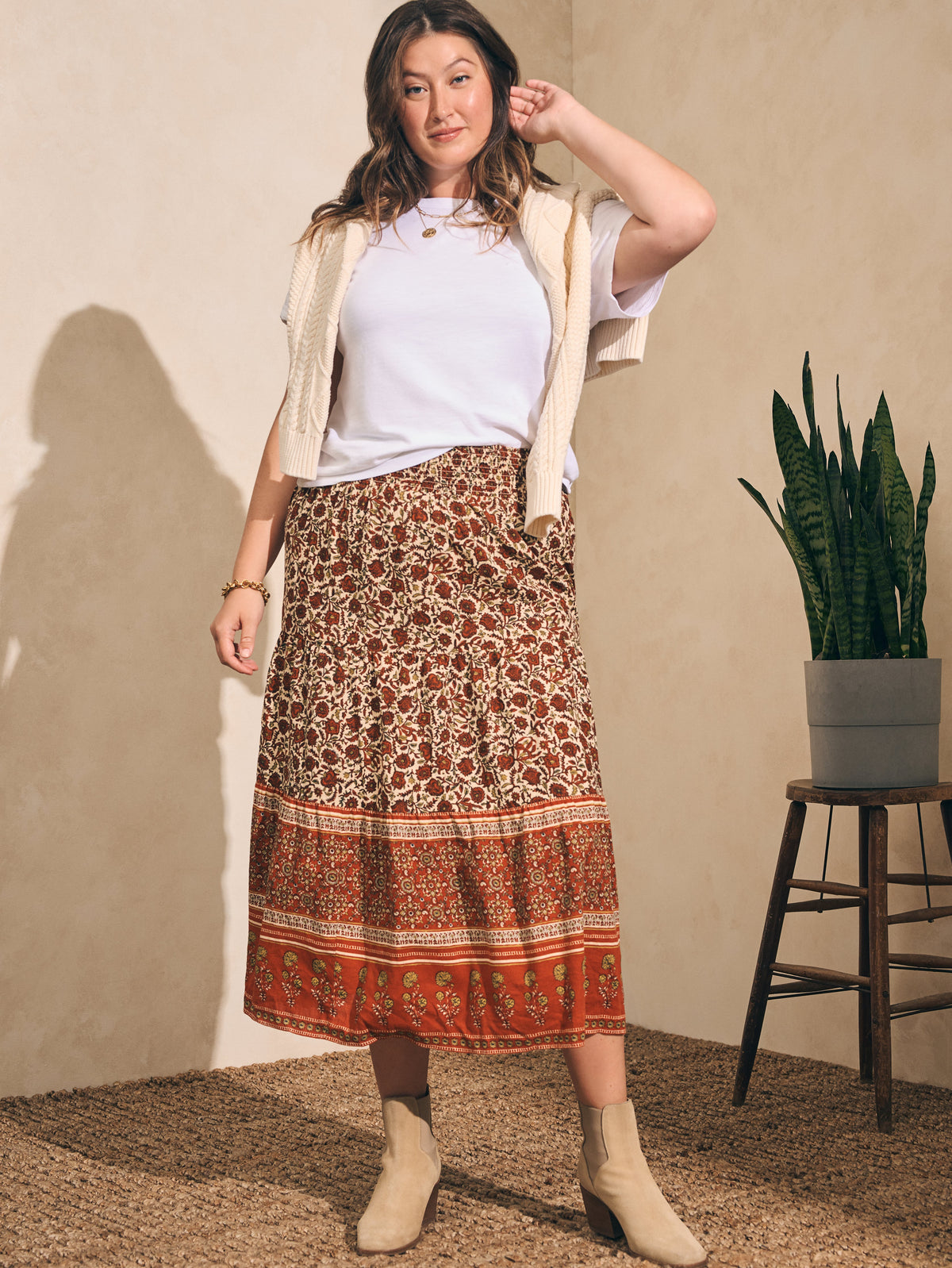 Harlow Skirt - Umber Folly Floral