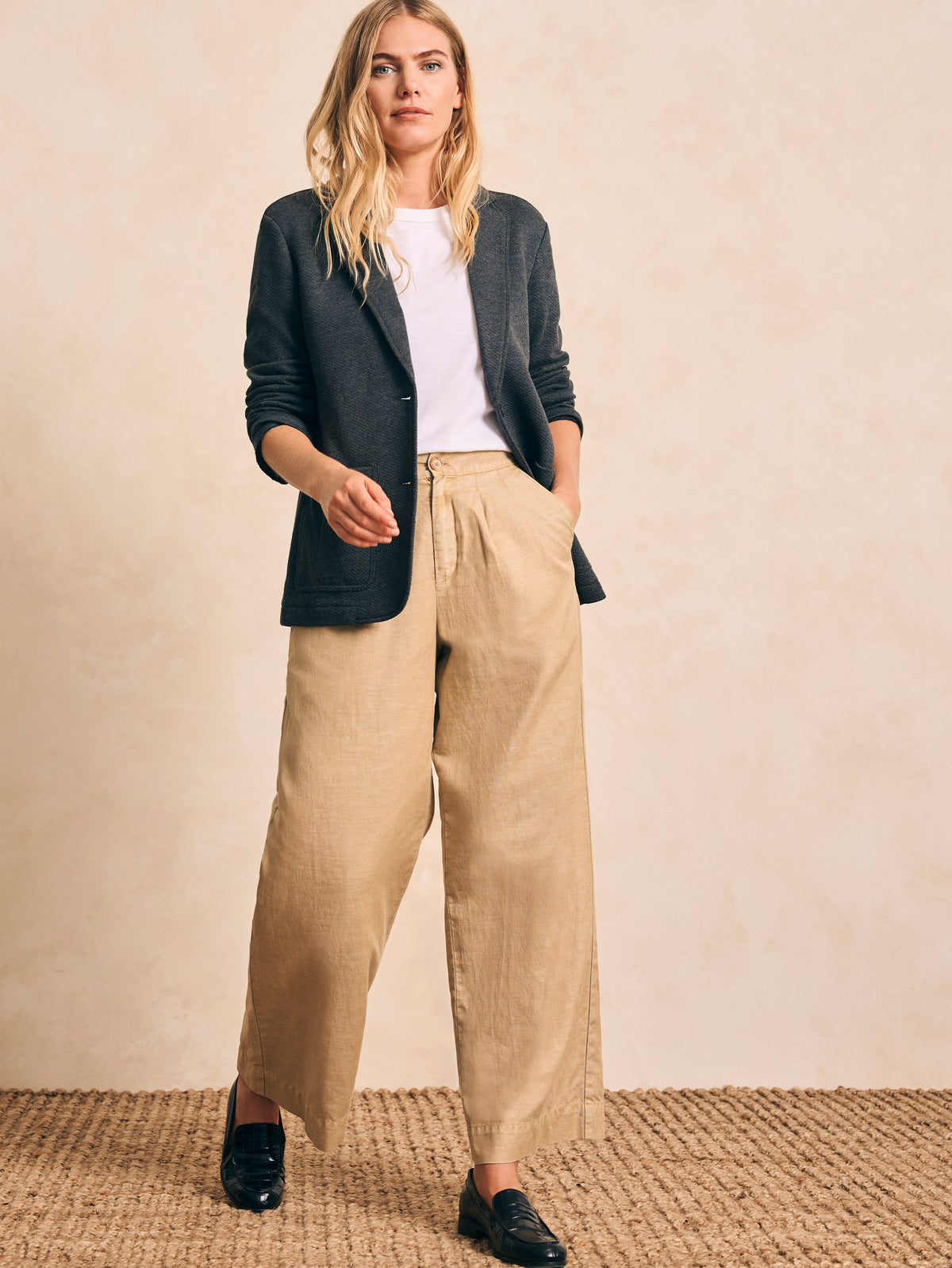 Cotton Canvas Marin Trouser - Safari