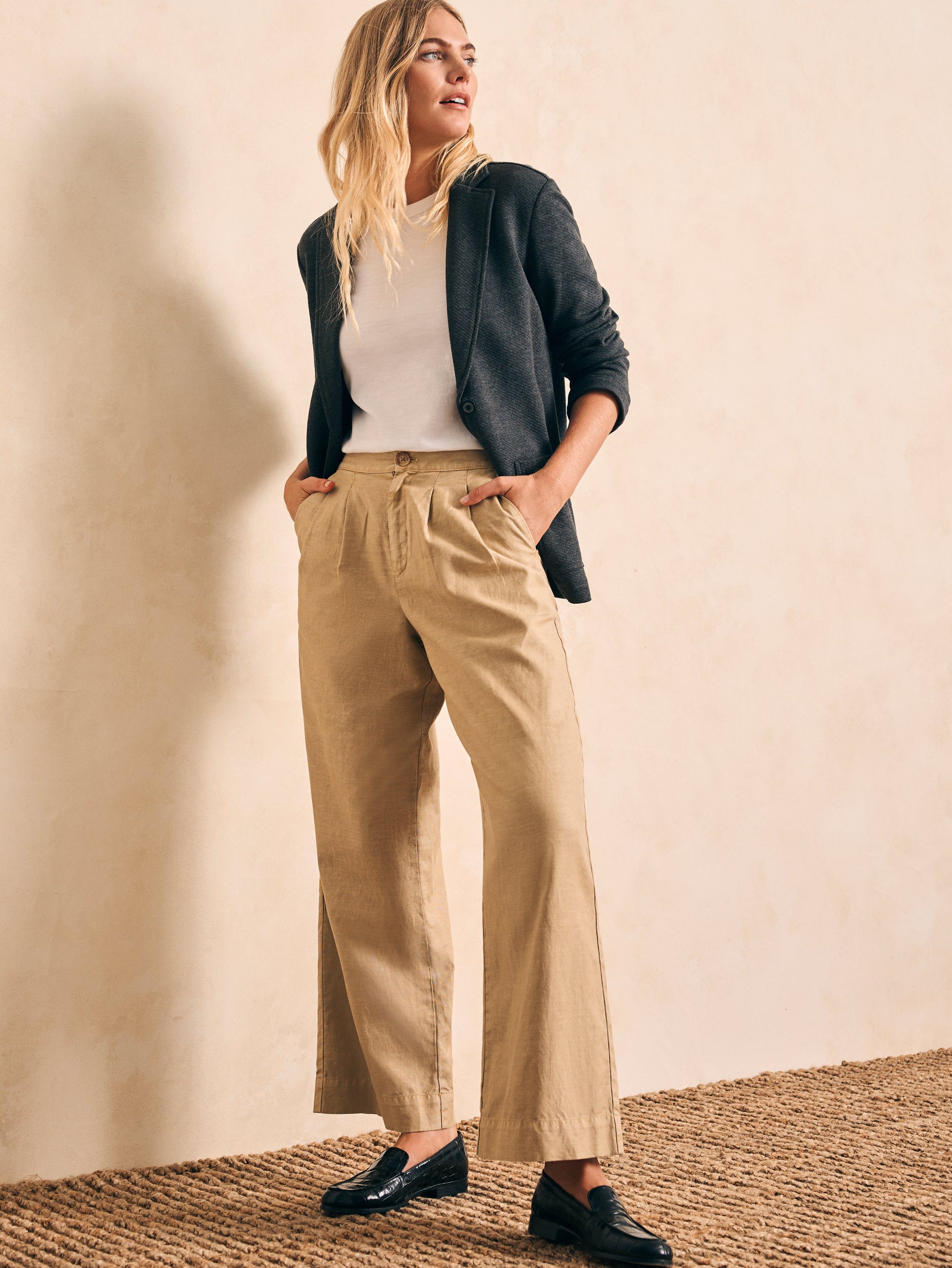 Cotton Canvas Marin Trouser - Safari