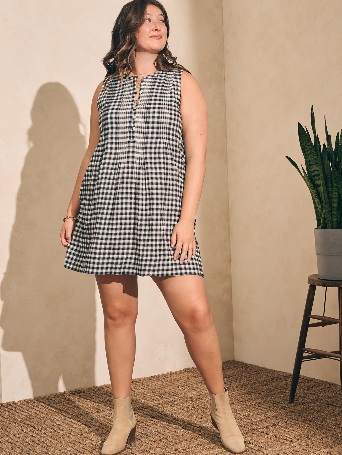 Isha Gingham Dress - Moonlit Gingham