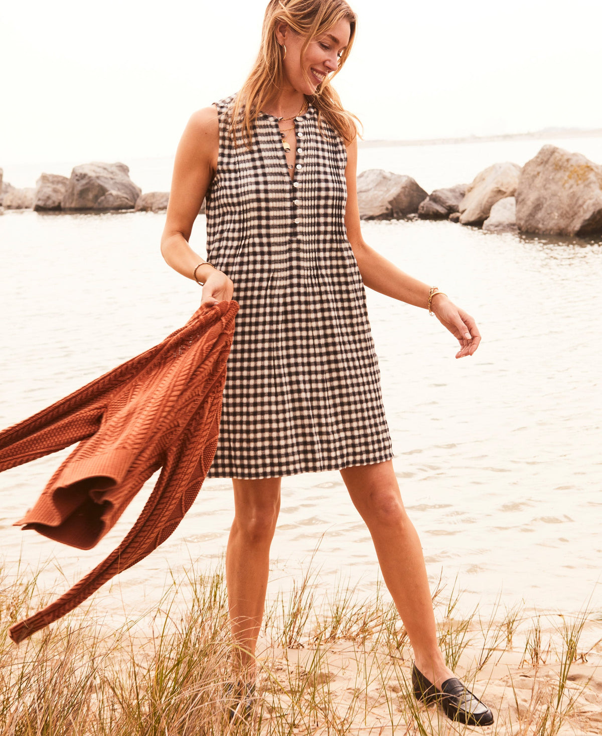 Isha Gingham Dress - Moonlit Gingham