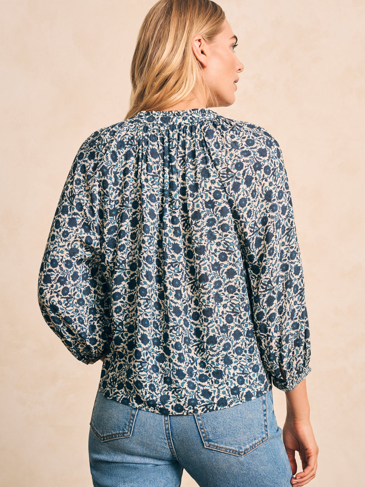 Portia Top - Navy Folly Floral