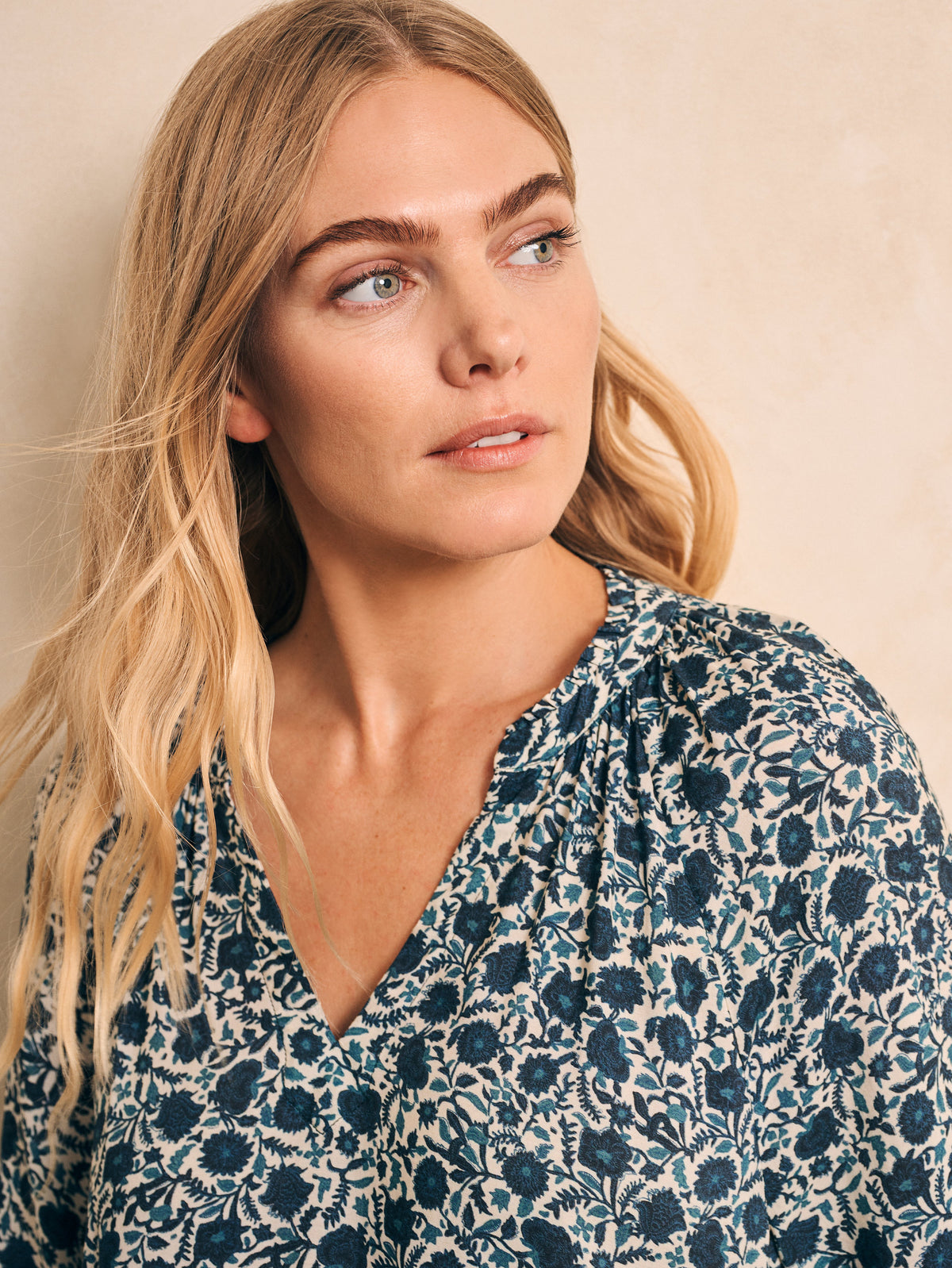 Portia Top - Navy Folly Floral