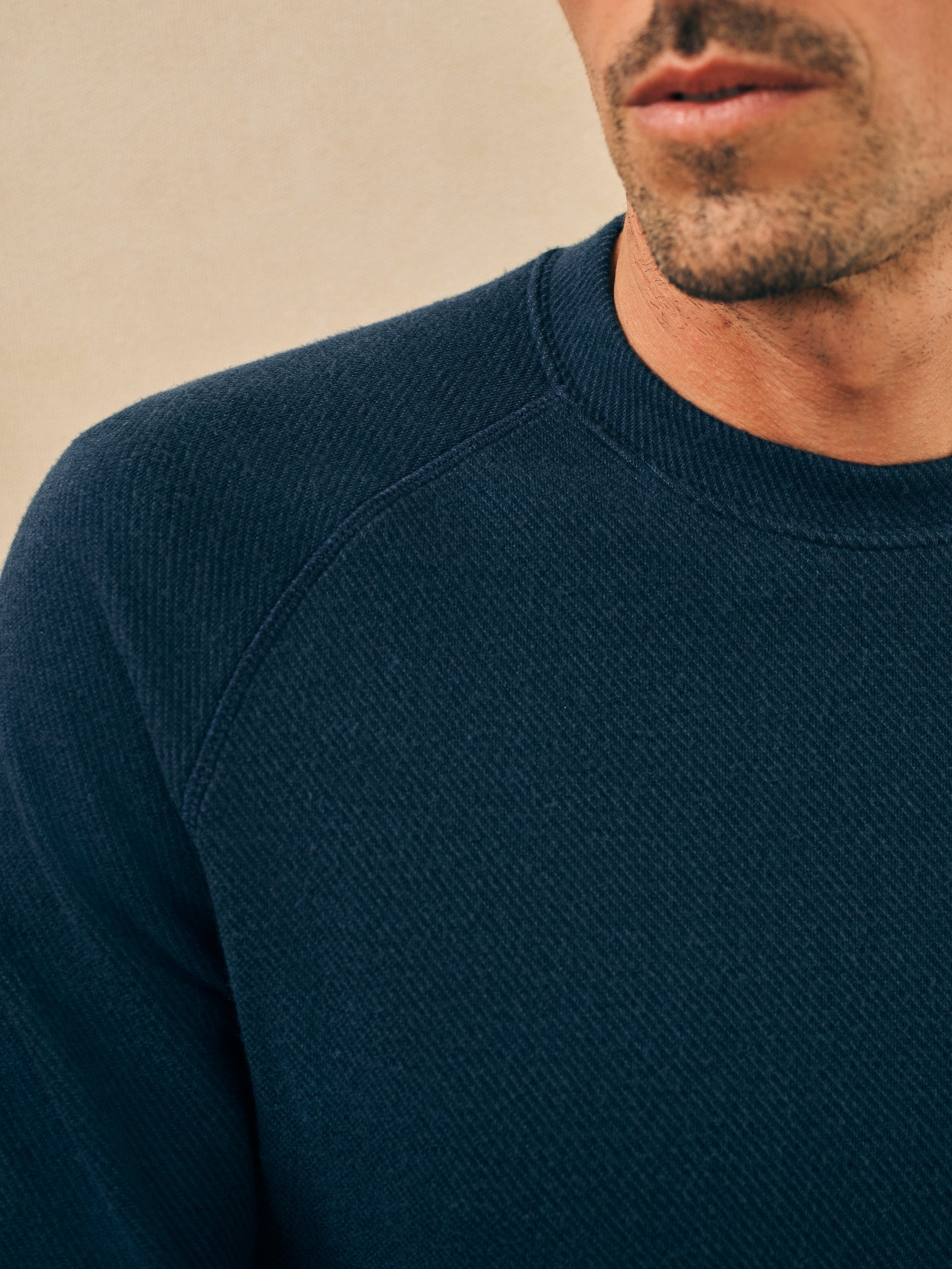 The Legend Sweater Crew By Faherty In Brighton Navy Twill