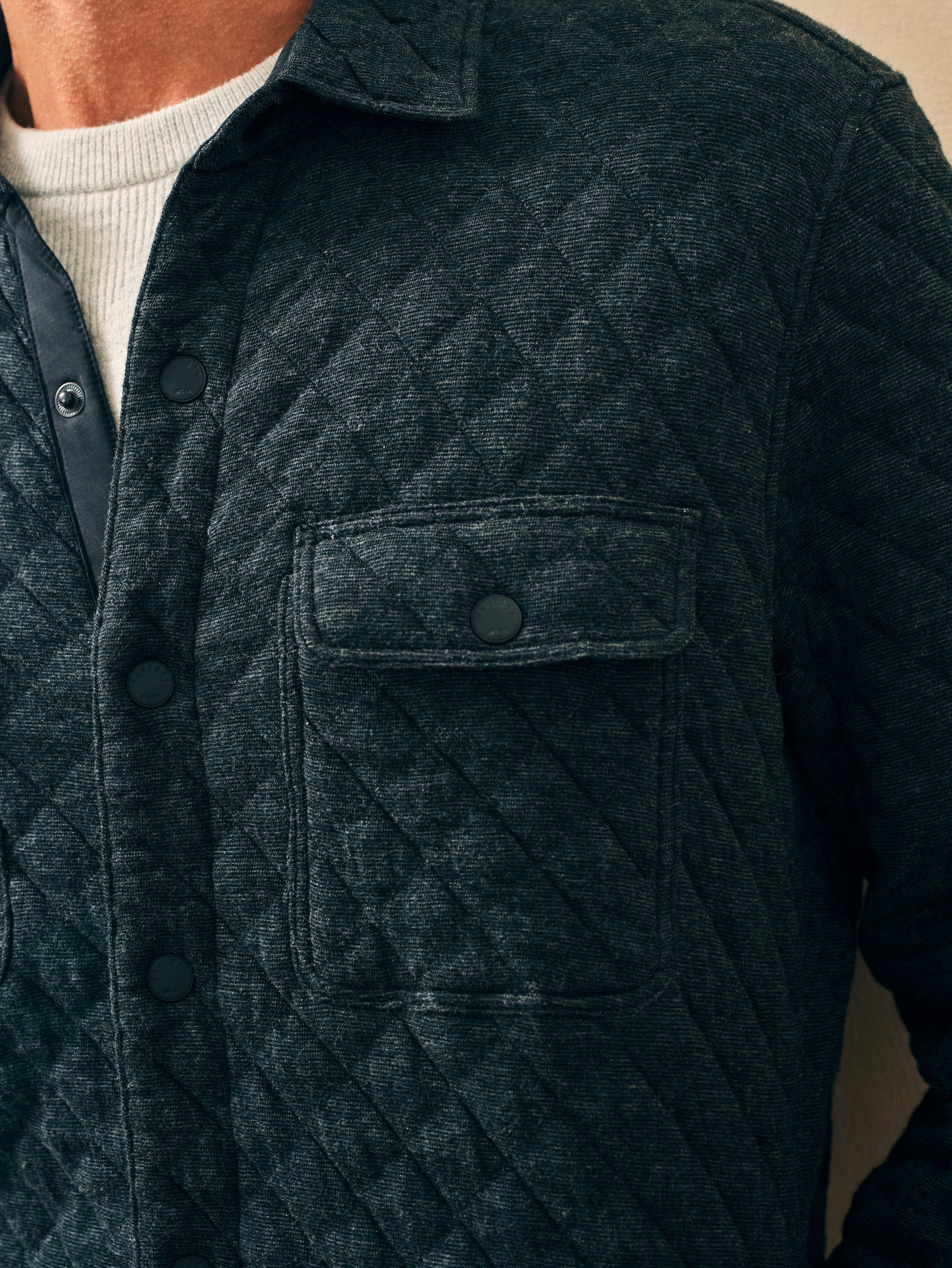 Epic Quilted Fleece CPO - Black Heather