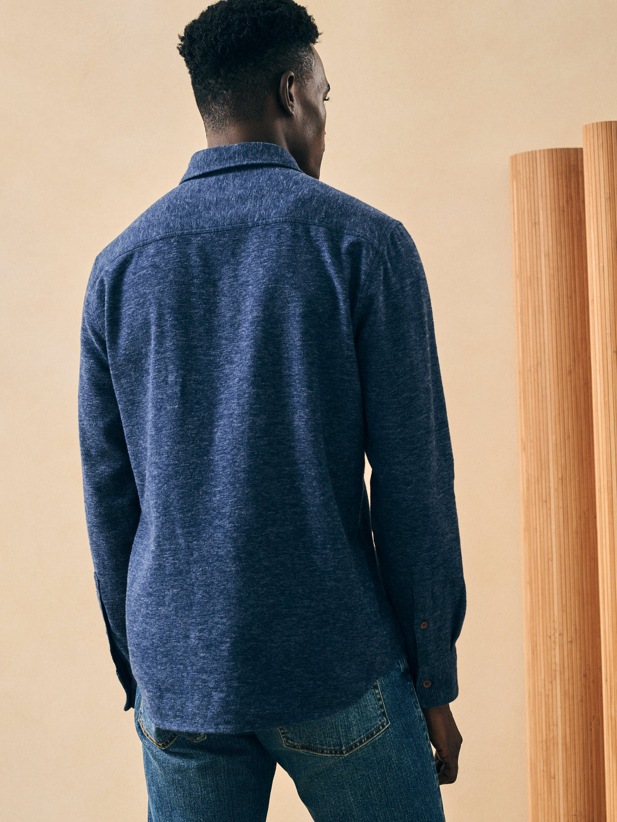 The Super Brushed Flannel By Faherty In Navy