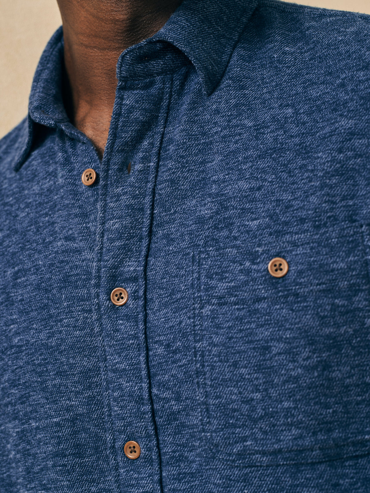 The Super Brushed Flannel By Faherty In Navy