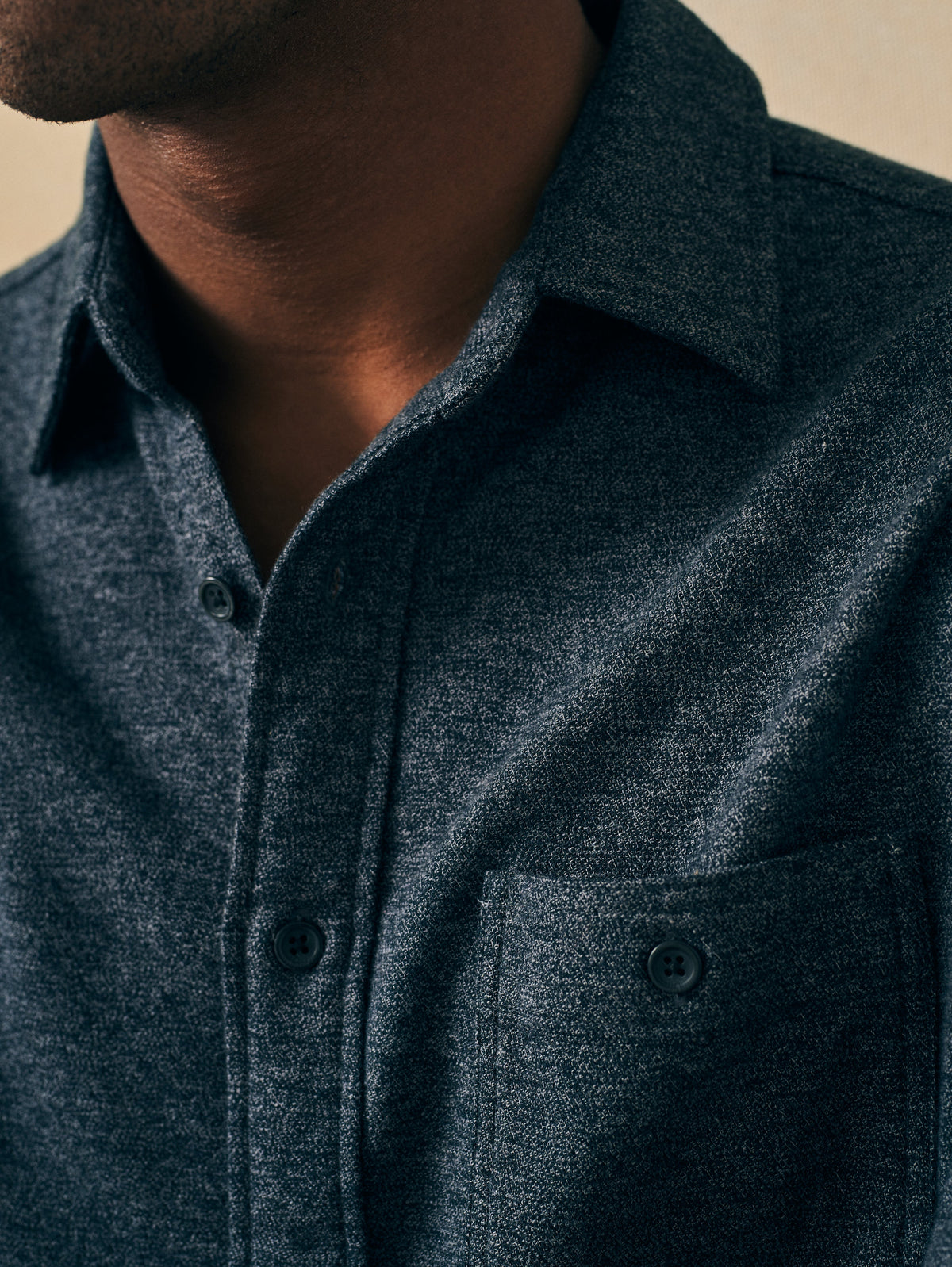 The Super Brushed Flannel By Faherty In Washed Black