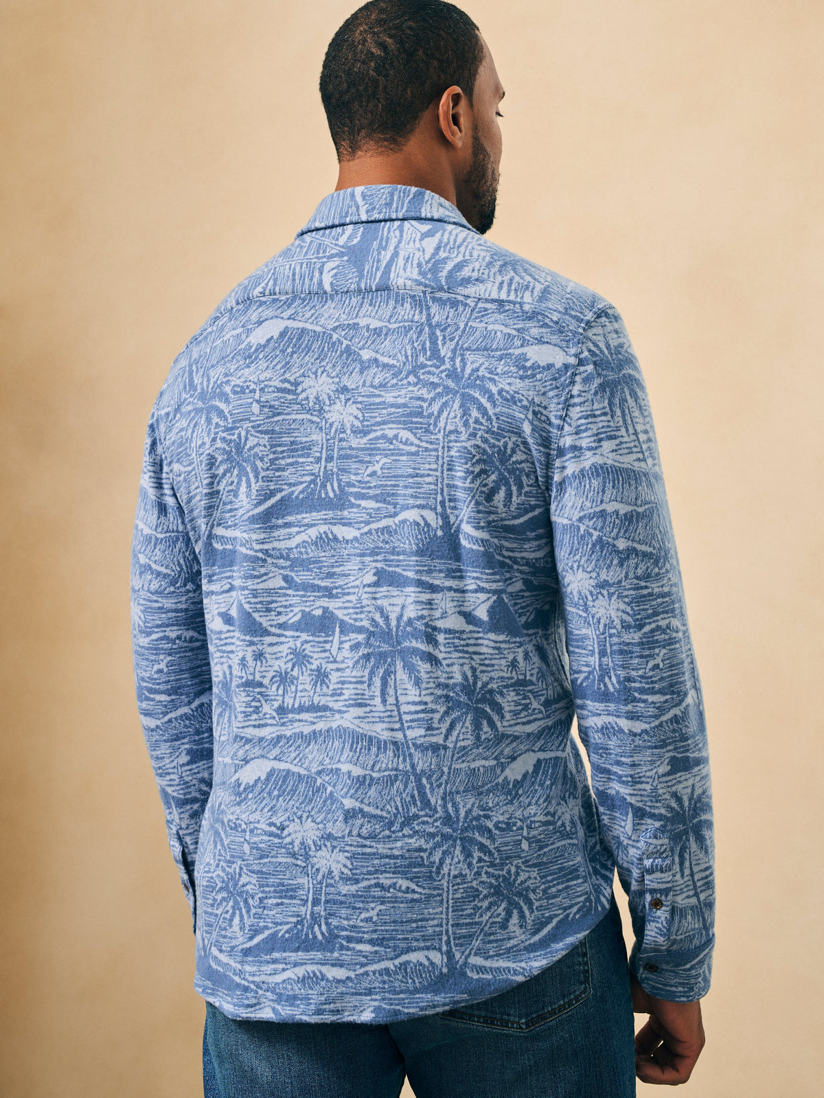 The Legend Sweater Shirt By Faherty In Coastal Waters