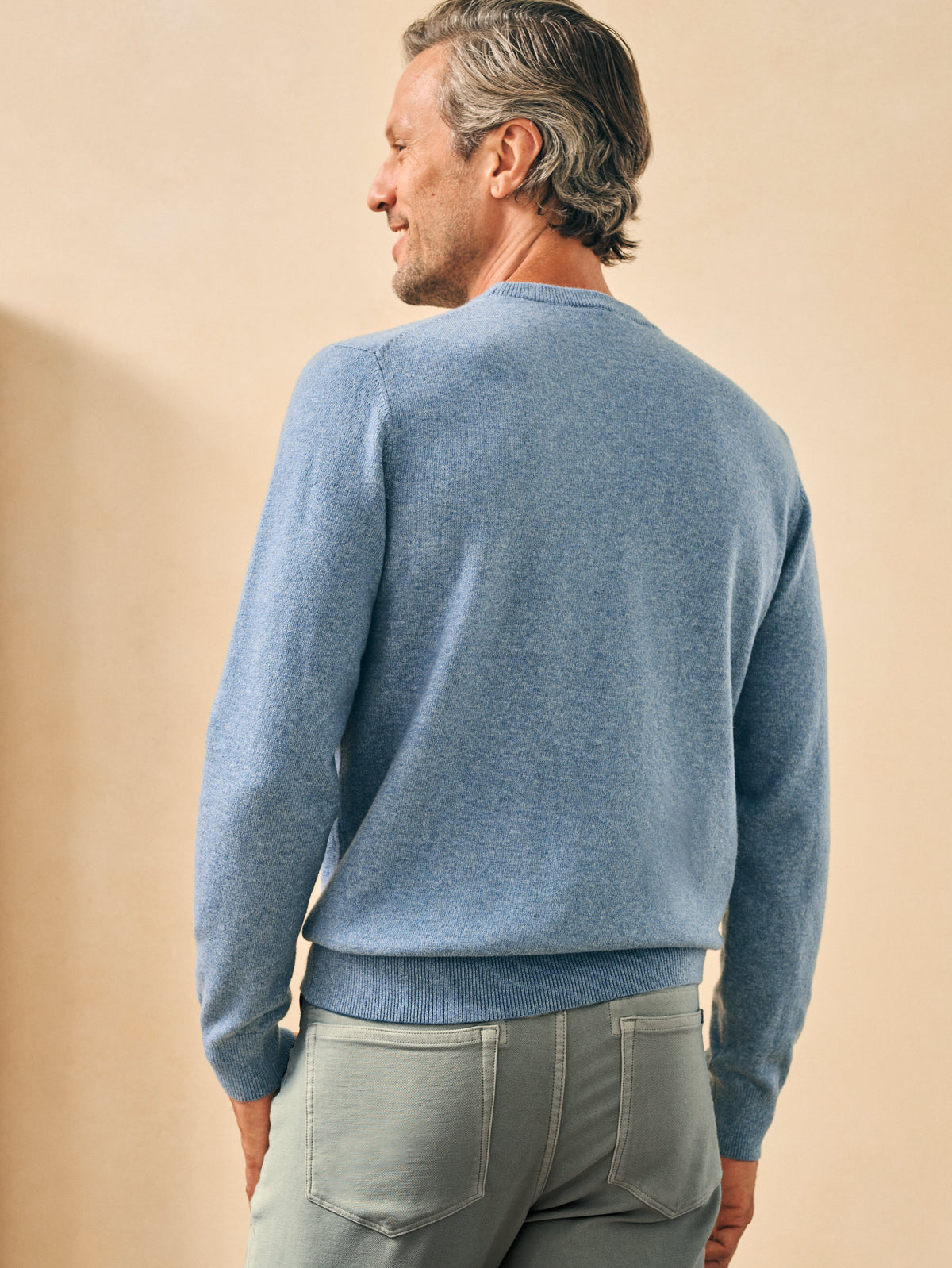 The Jackson Crew Sweater By Faherty In Mountain Stream Heather