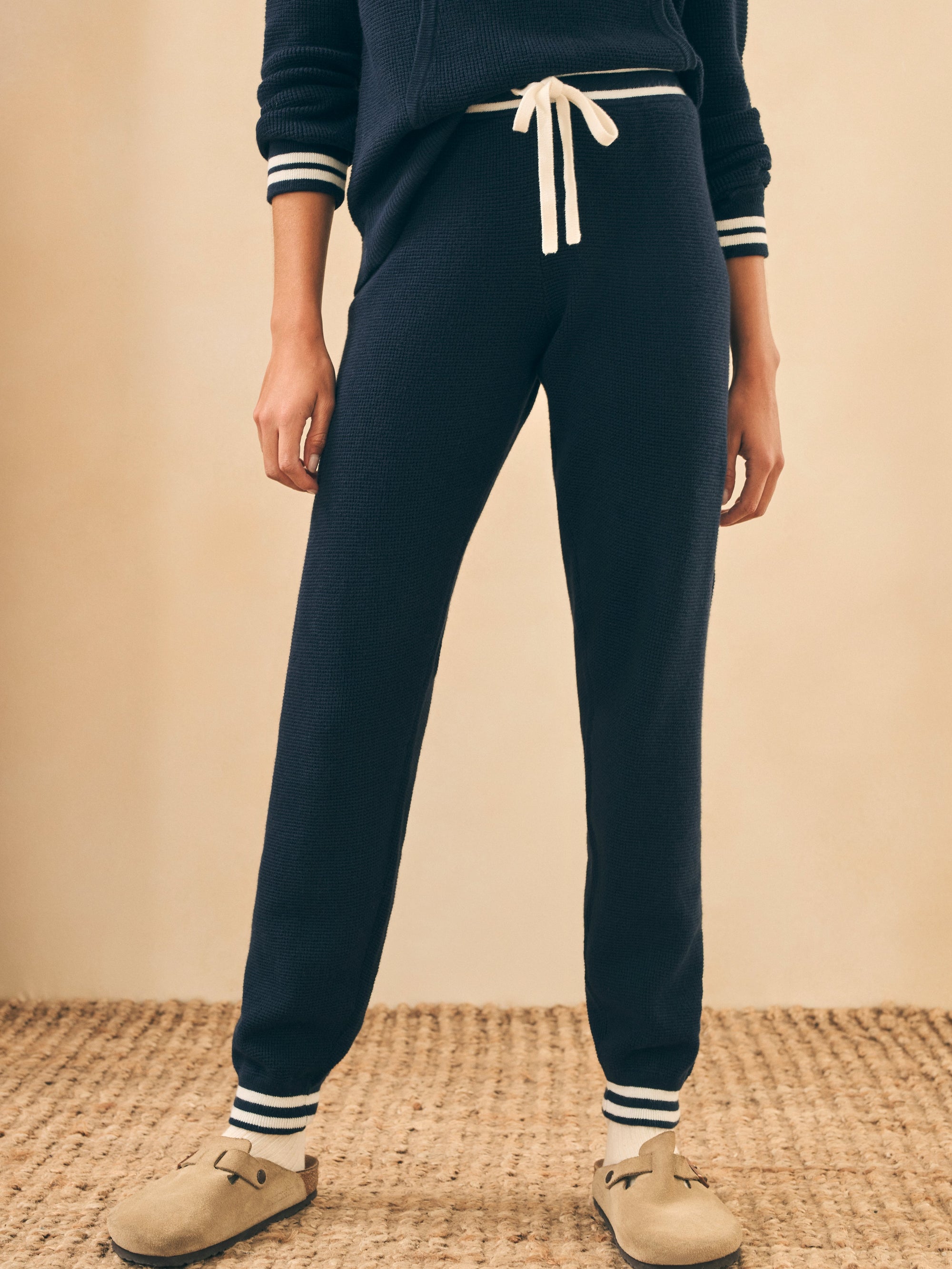 The Throwback Jogger By Faherty In Varsity Blues