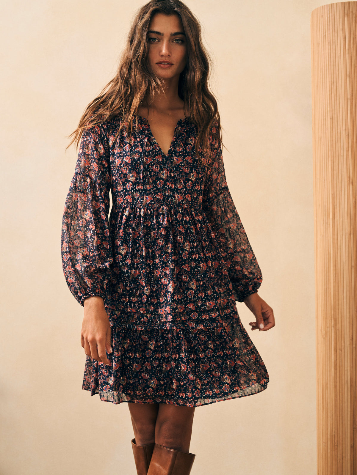 The Silk Cotton Sage Wood Dress By Faherty In Stargaze Bloom