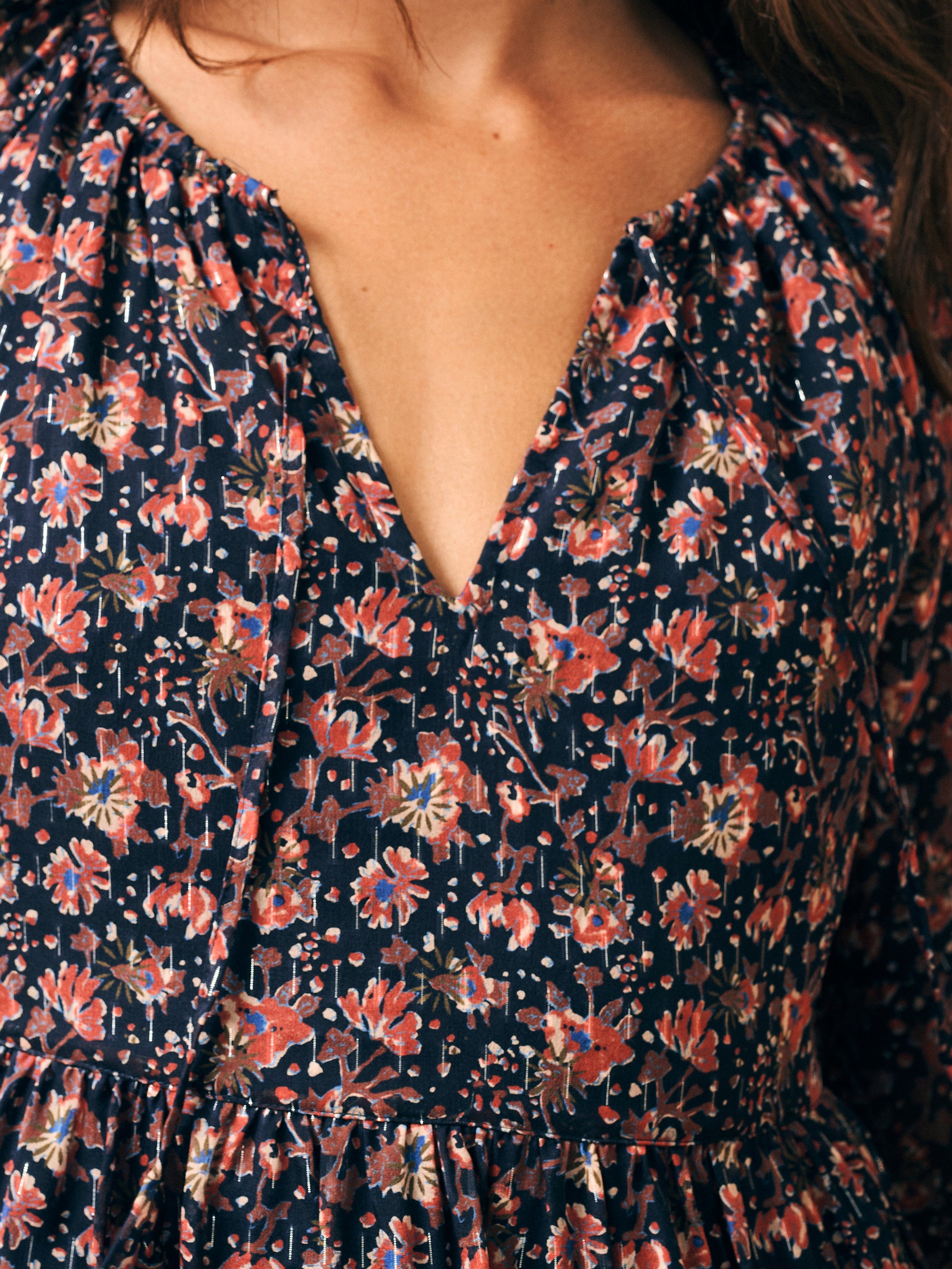 The Silk Cotton Sage Wood Dress By Faherty In Stargaze Bloom