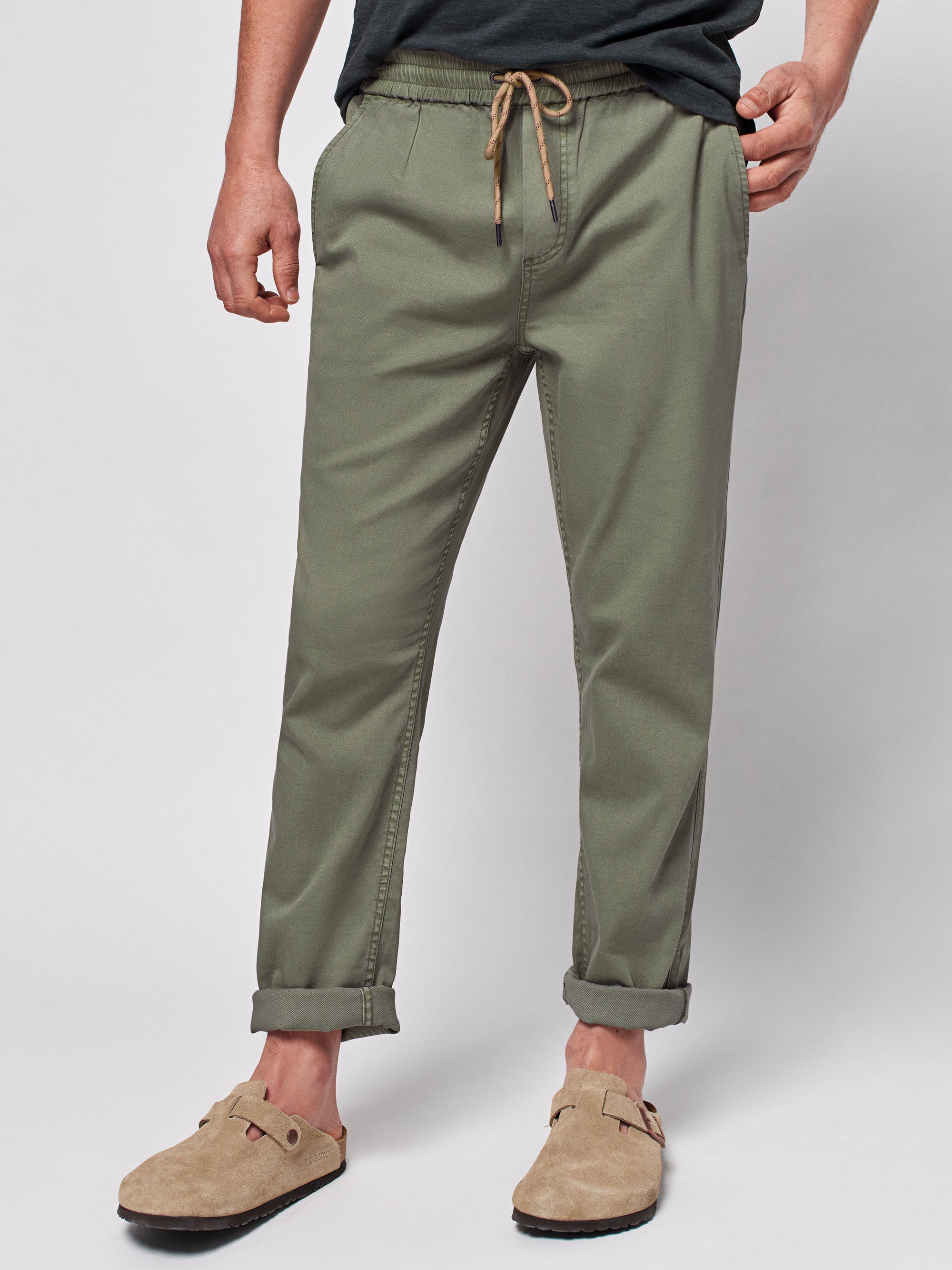 Essential Drawstring Pant - Spring Olive