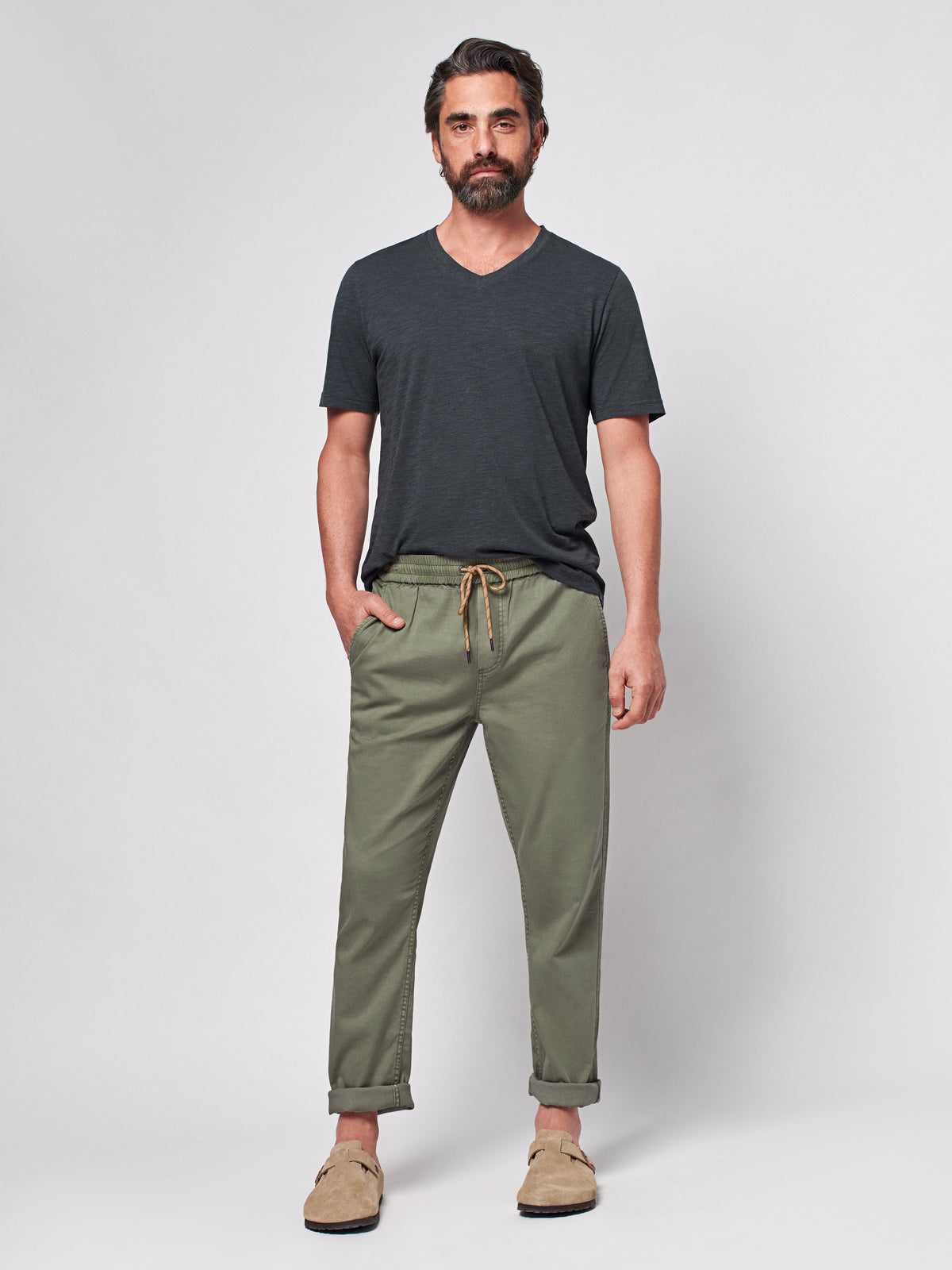 Essential Drawstring Pant - Spring Olive