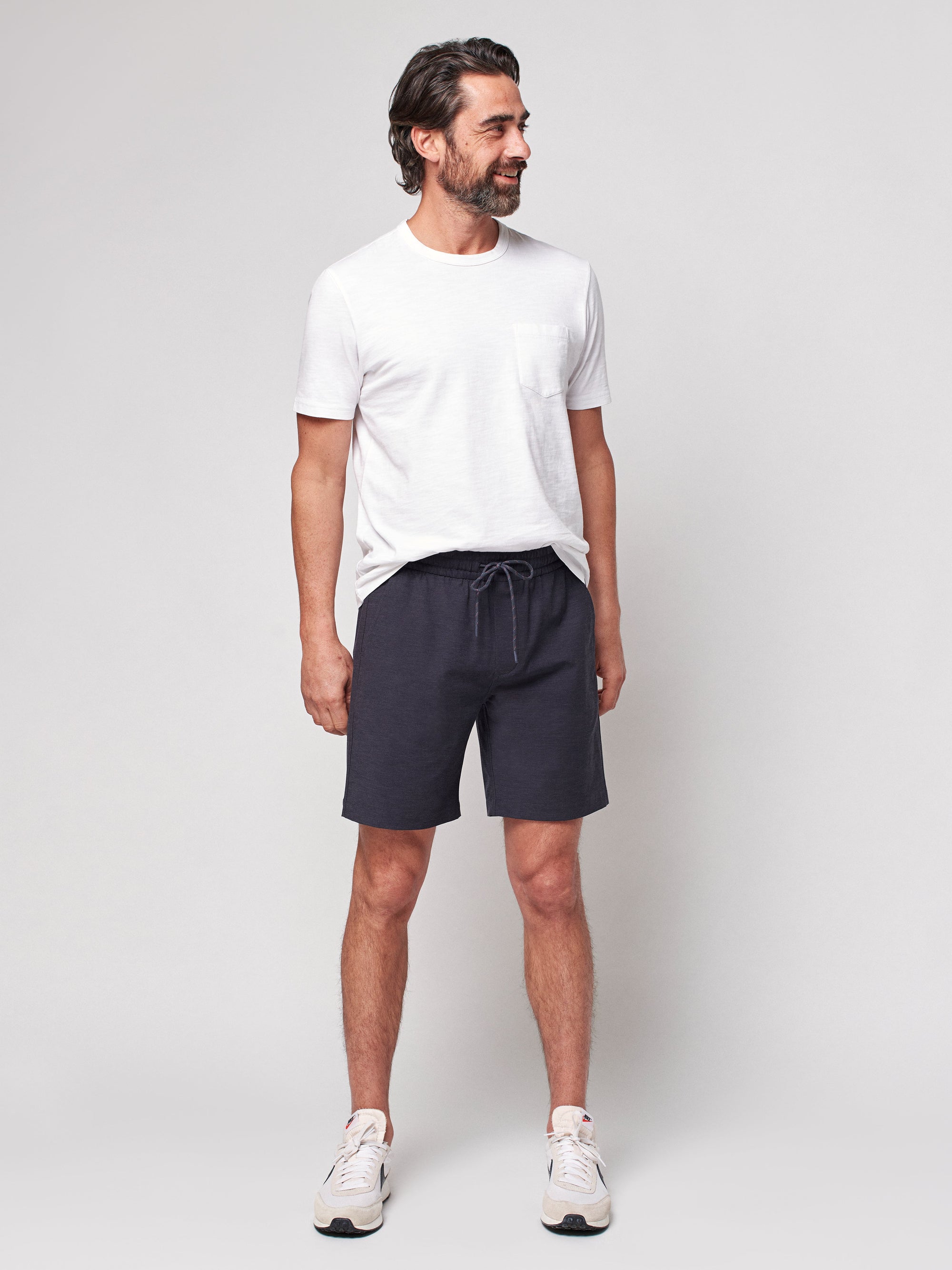 Drawstring All Day Shorts - Charcoal - (8" Inseam)