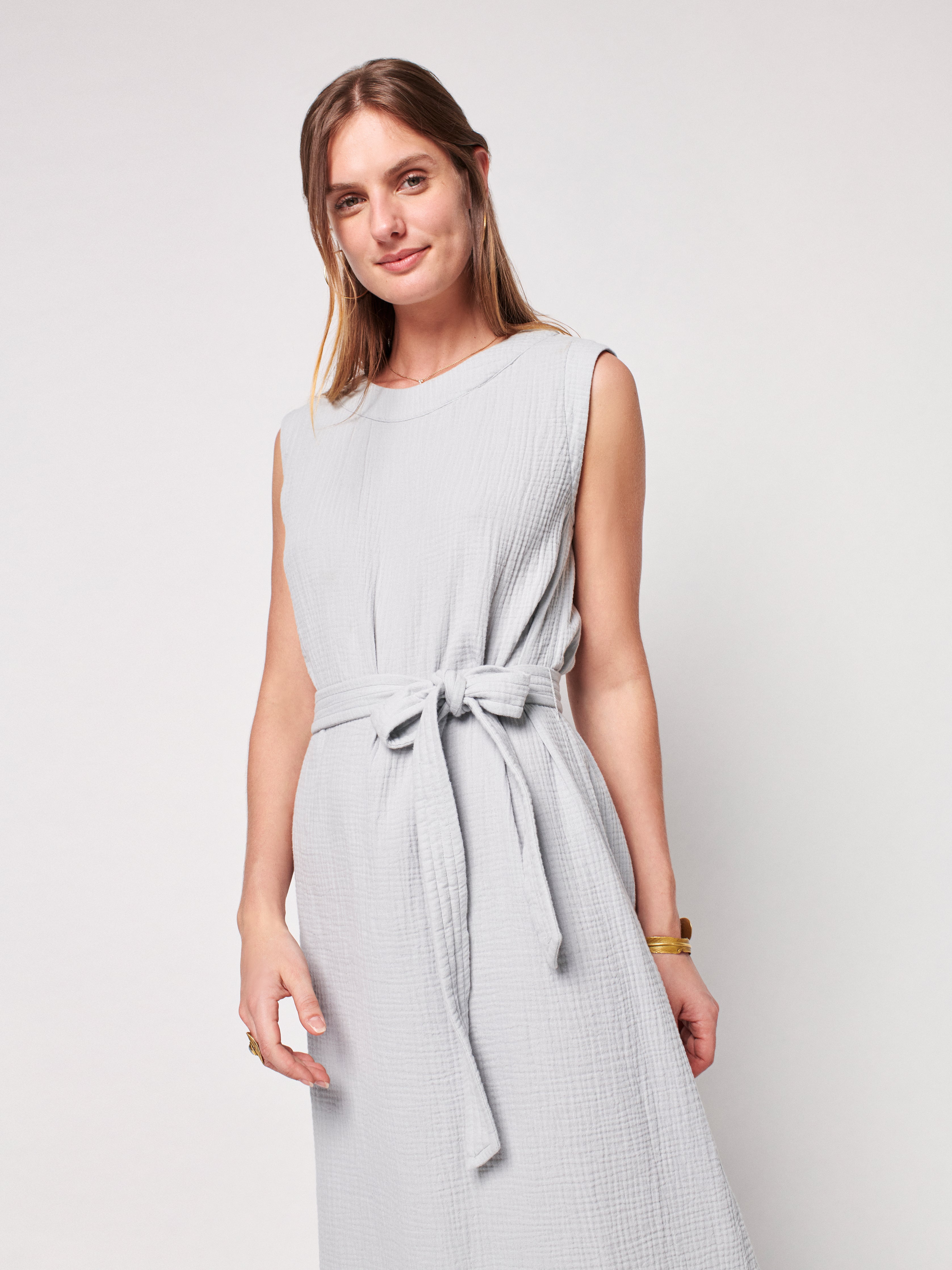 Dream Cotton Gauze Costa Dress - Grey Dawn