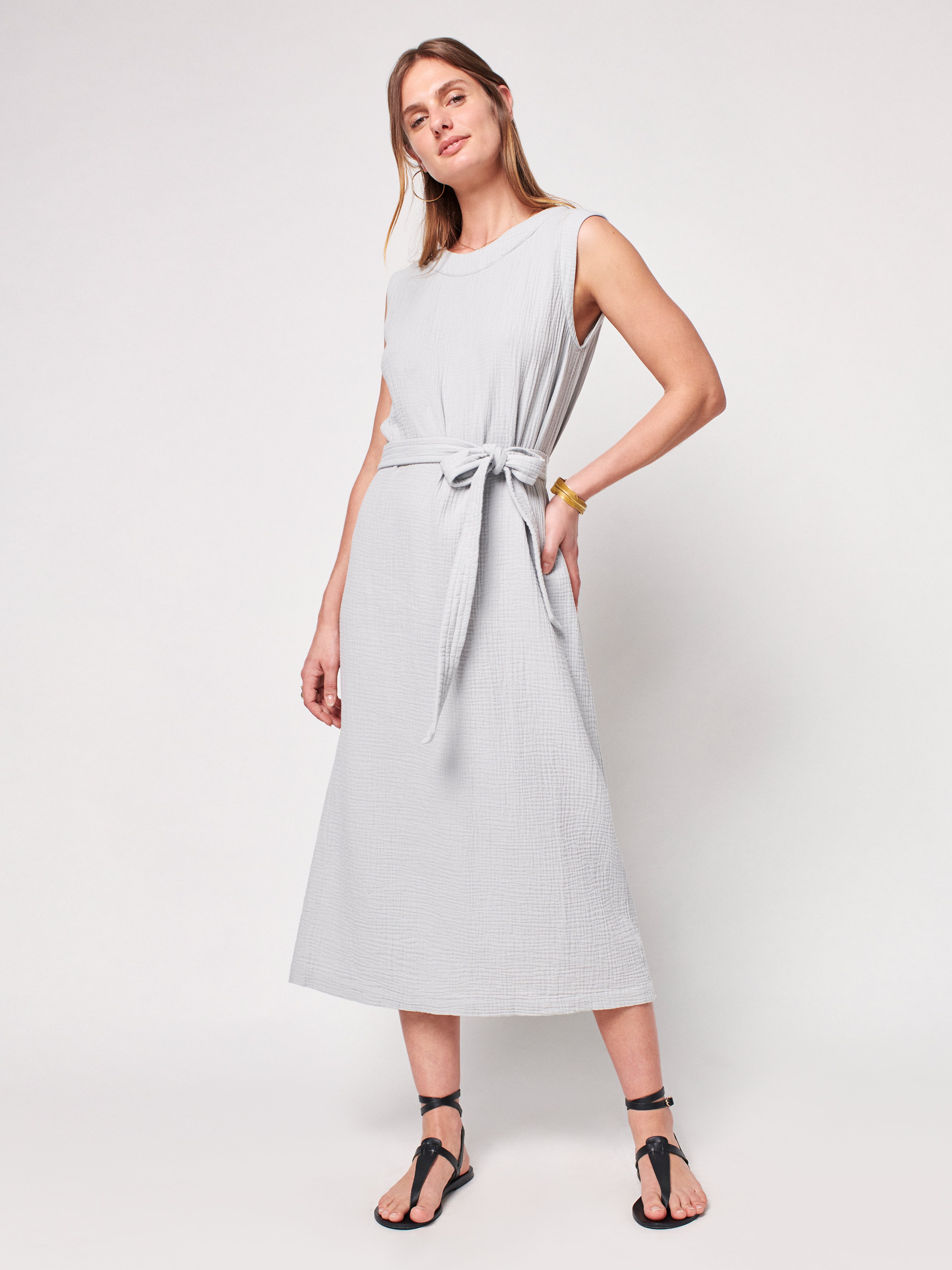 Dream Cotton Gauze Costa Dress - Grey Dawn