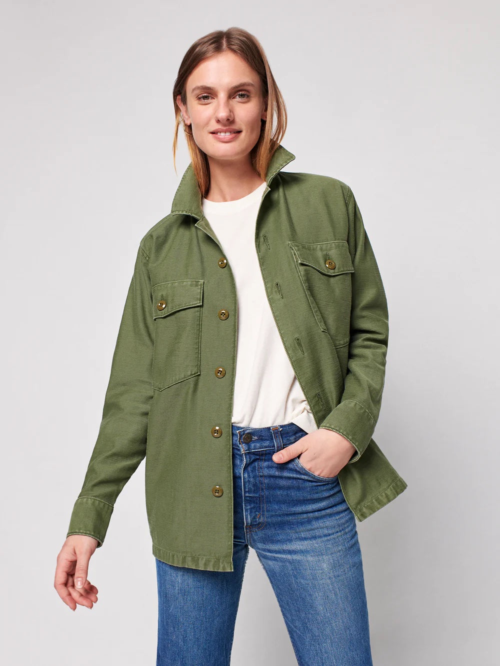 Savannah Cotton Overshirt - Fatigue