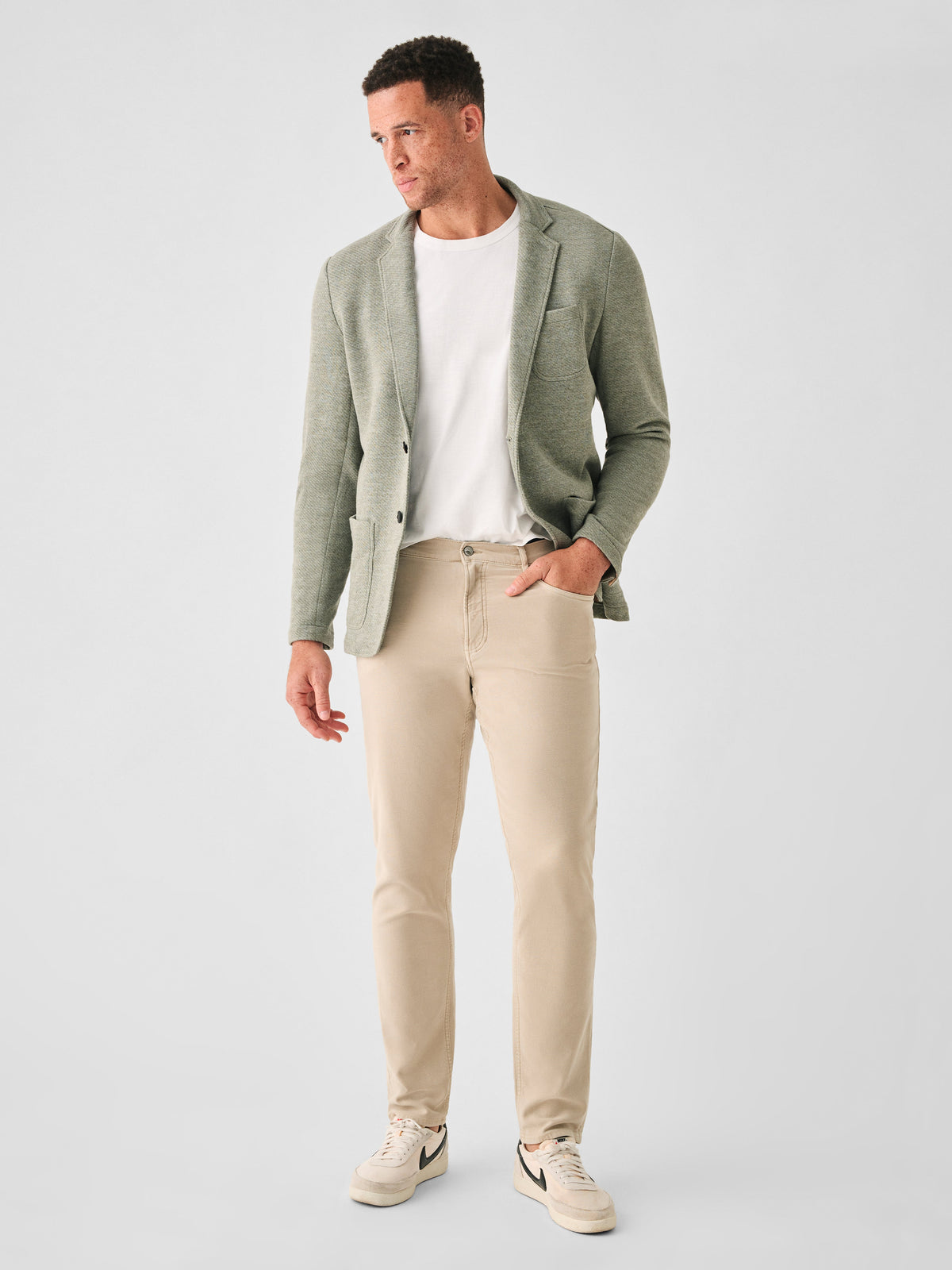 Inlet Knit Blazer - Olive Brush Melange