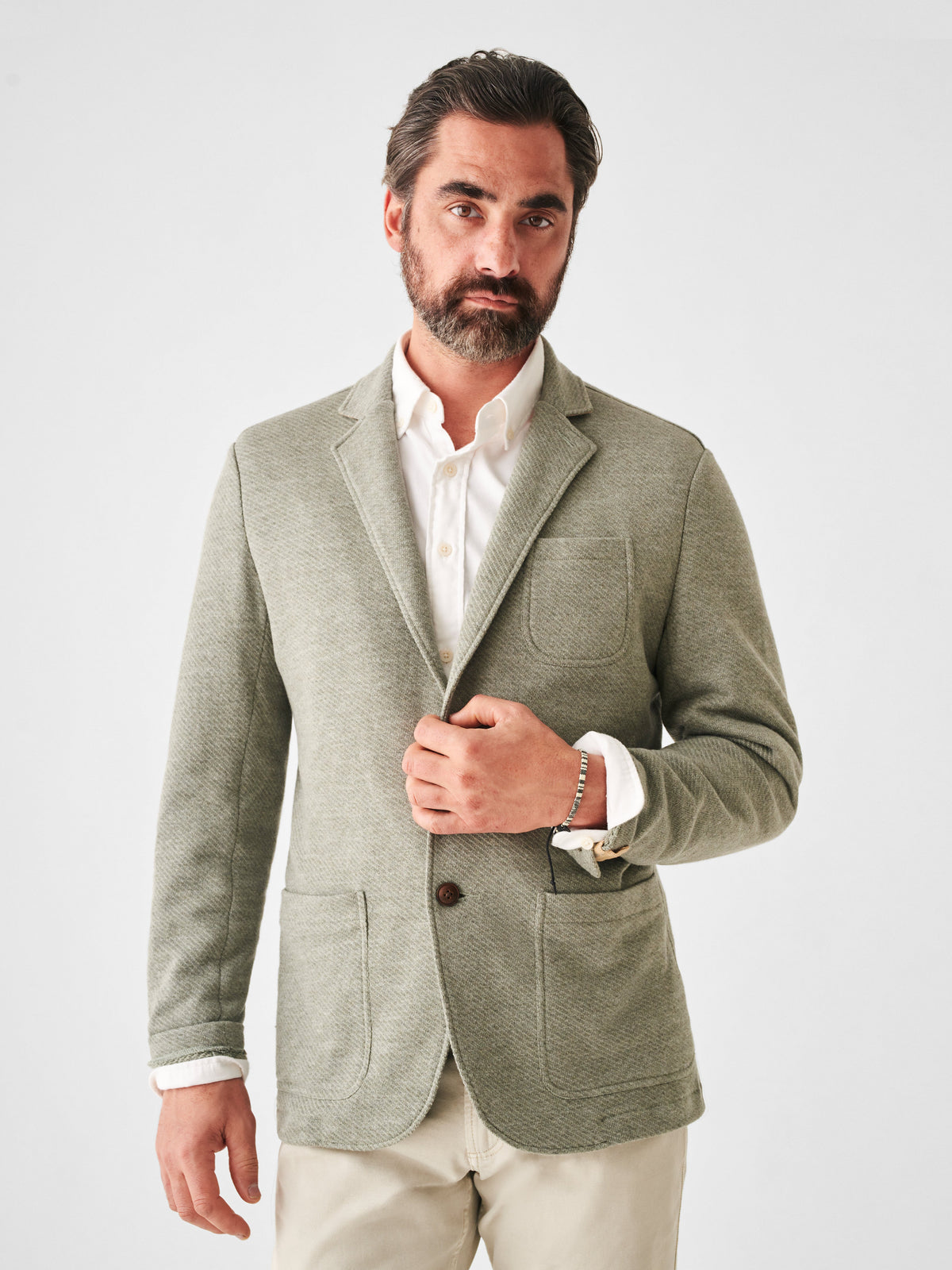 Inlet Knit Blazer - Olive Brush Melange