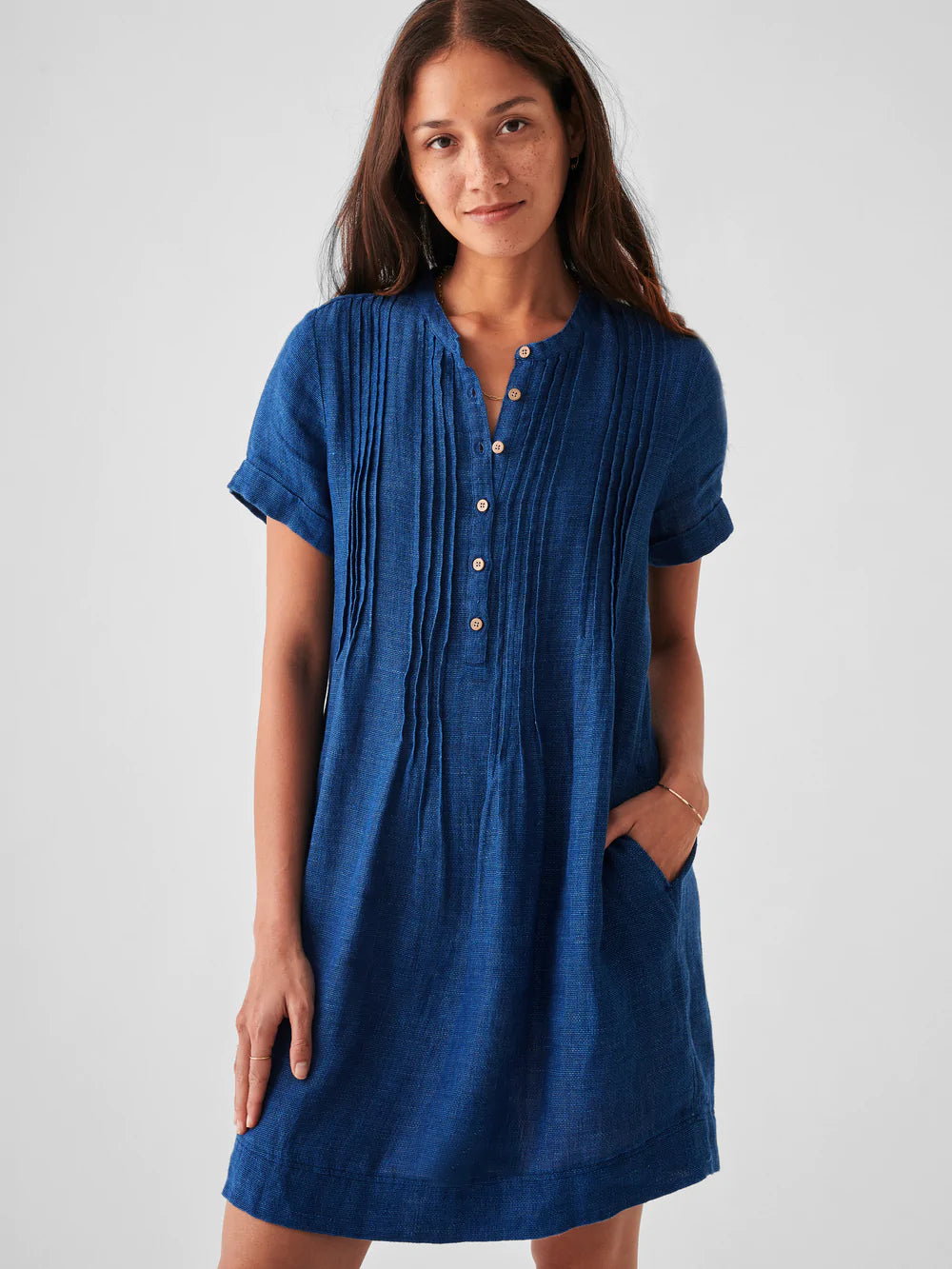 Gemina Basketweave Dress - Indigo