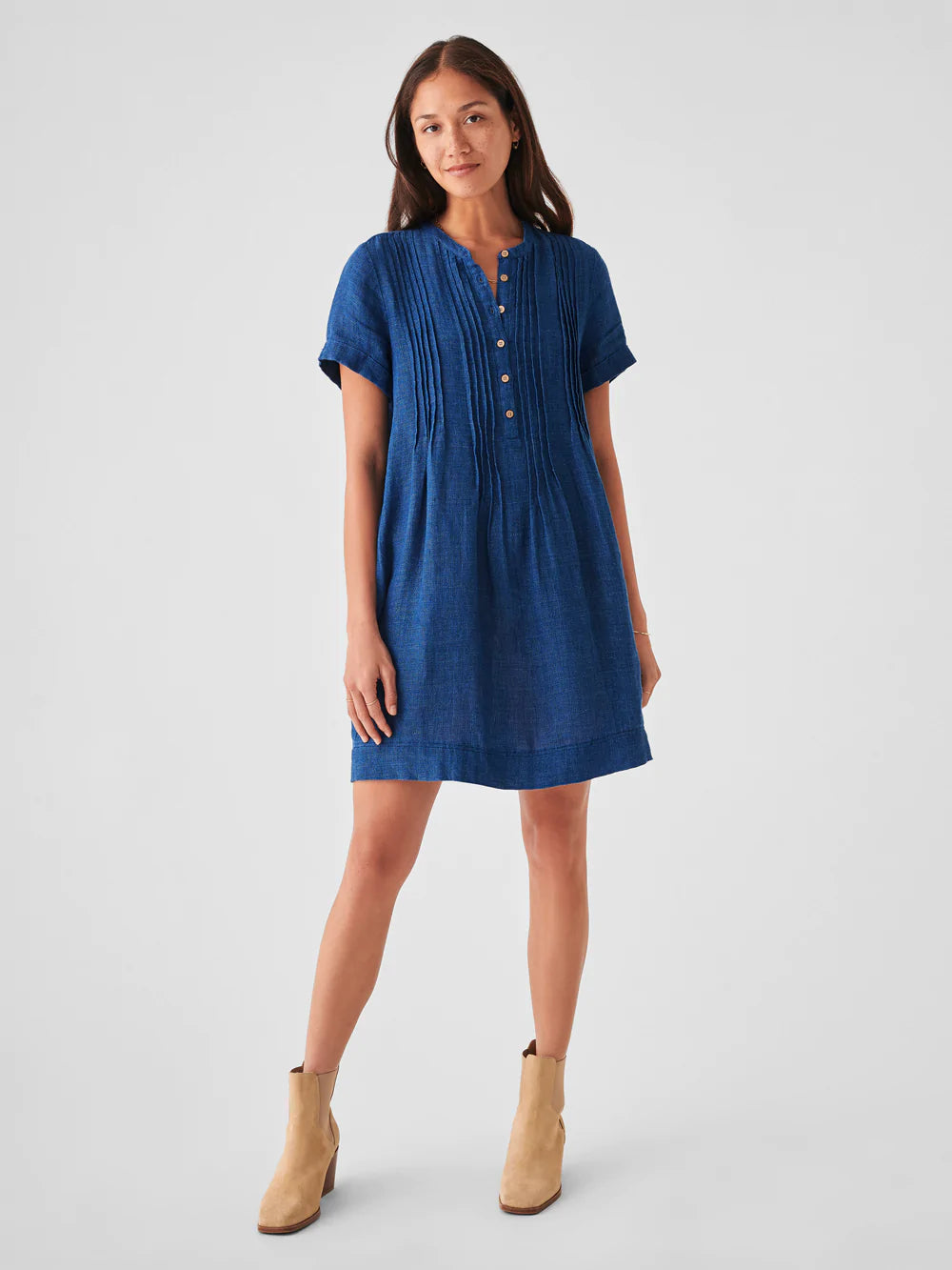 Gemina Basketweave Dress - Indigo