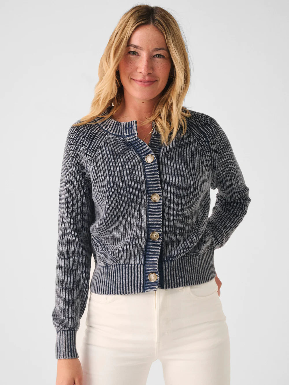 Sunwashed Fisherman Cardigan - Navy