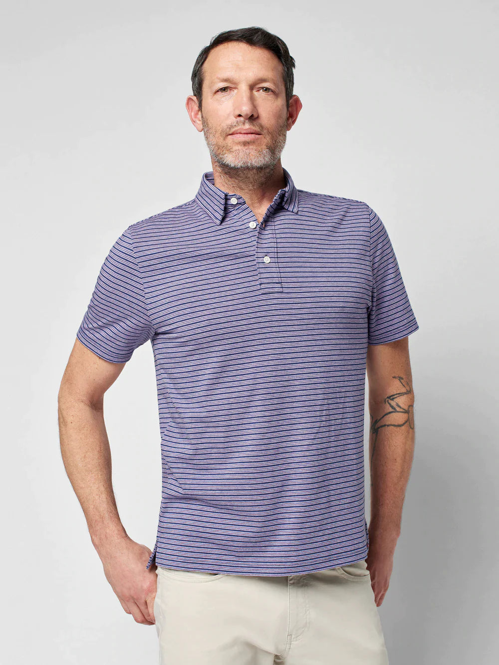 Movement™ Short Sleeve Polo - Dusk Sea Stripe