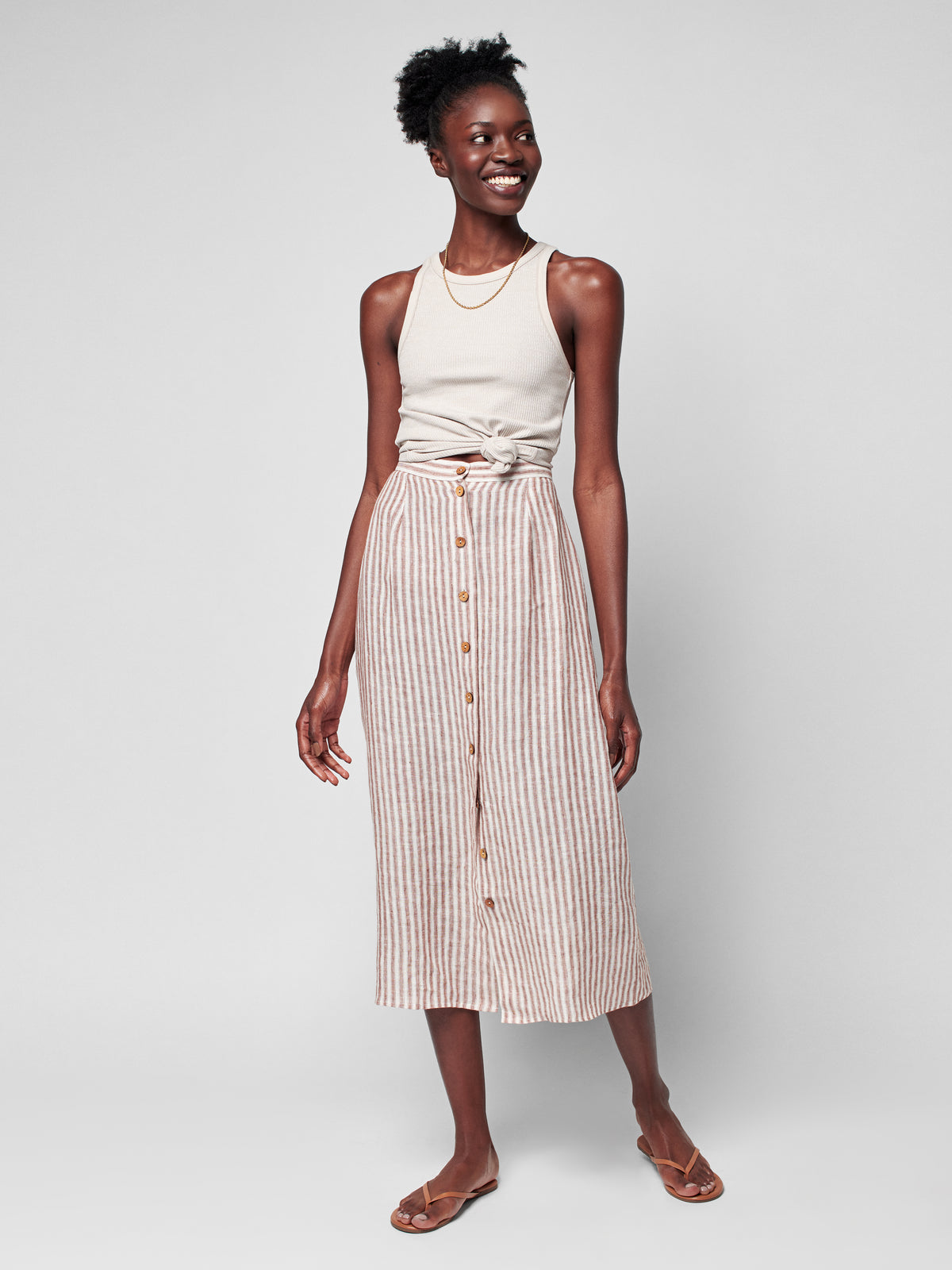 Billie Skirt - Bronze Low Tide Stripe