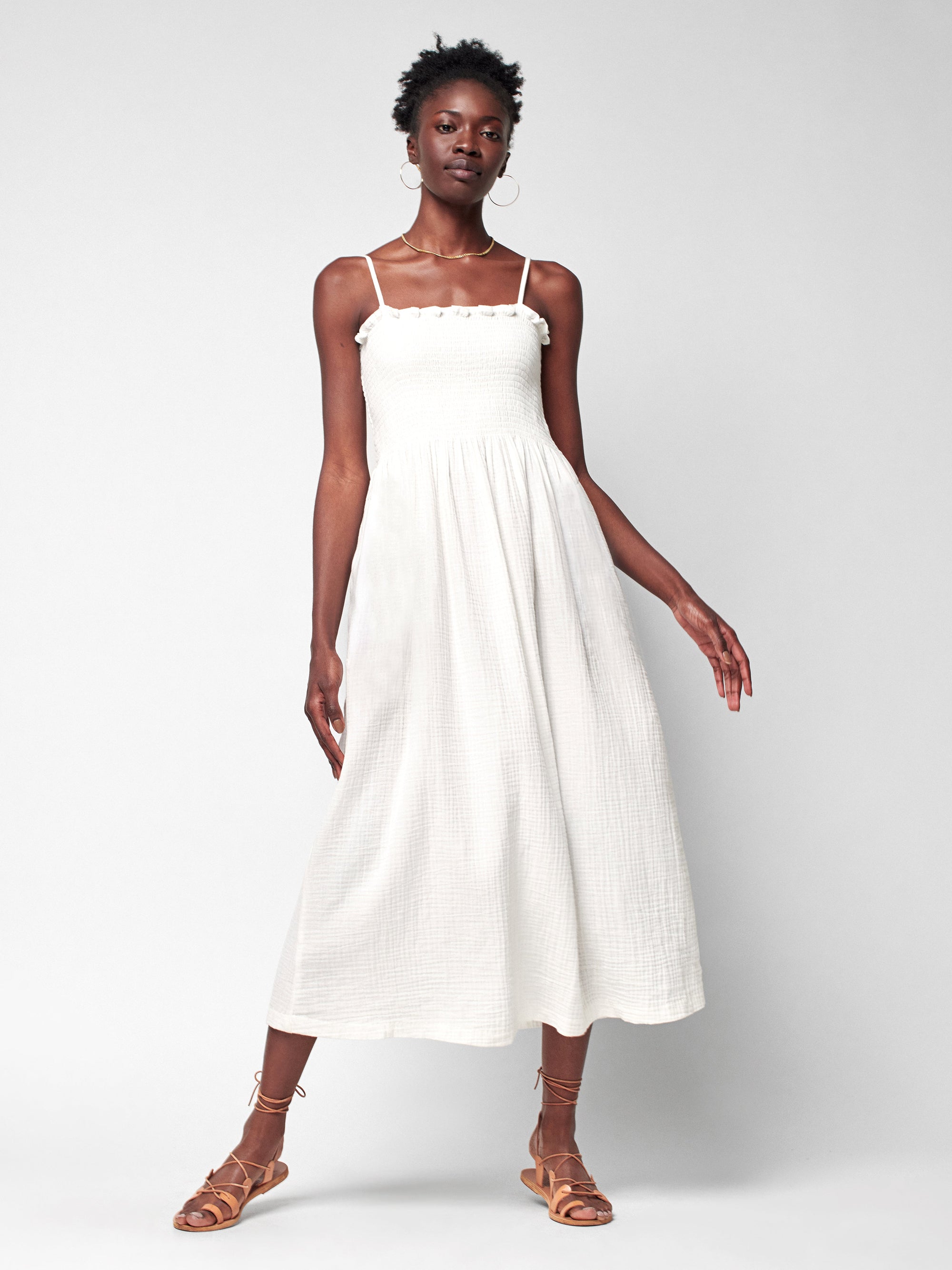 Dream Cotton Gauze Lakeview Dress - White