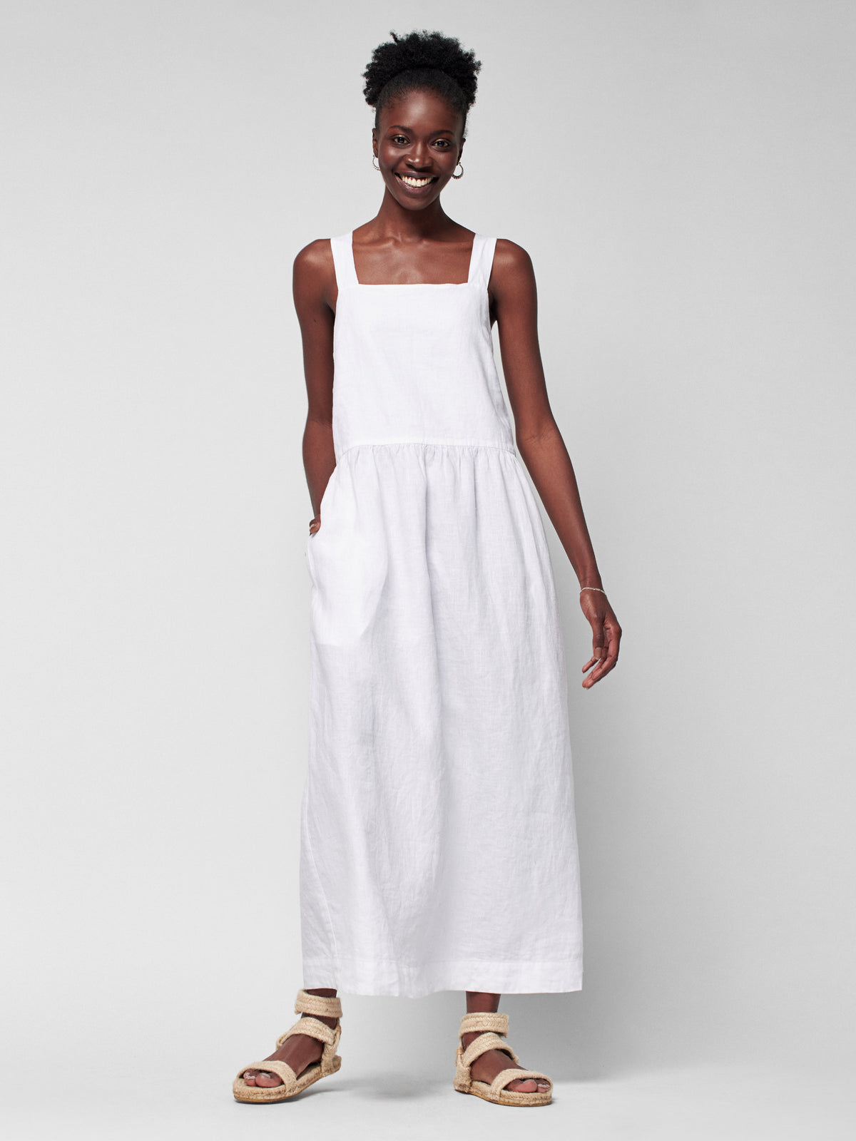 Allegra Linen Dress - Oyster