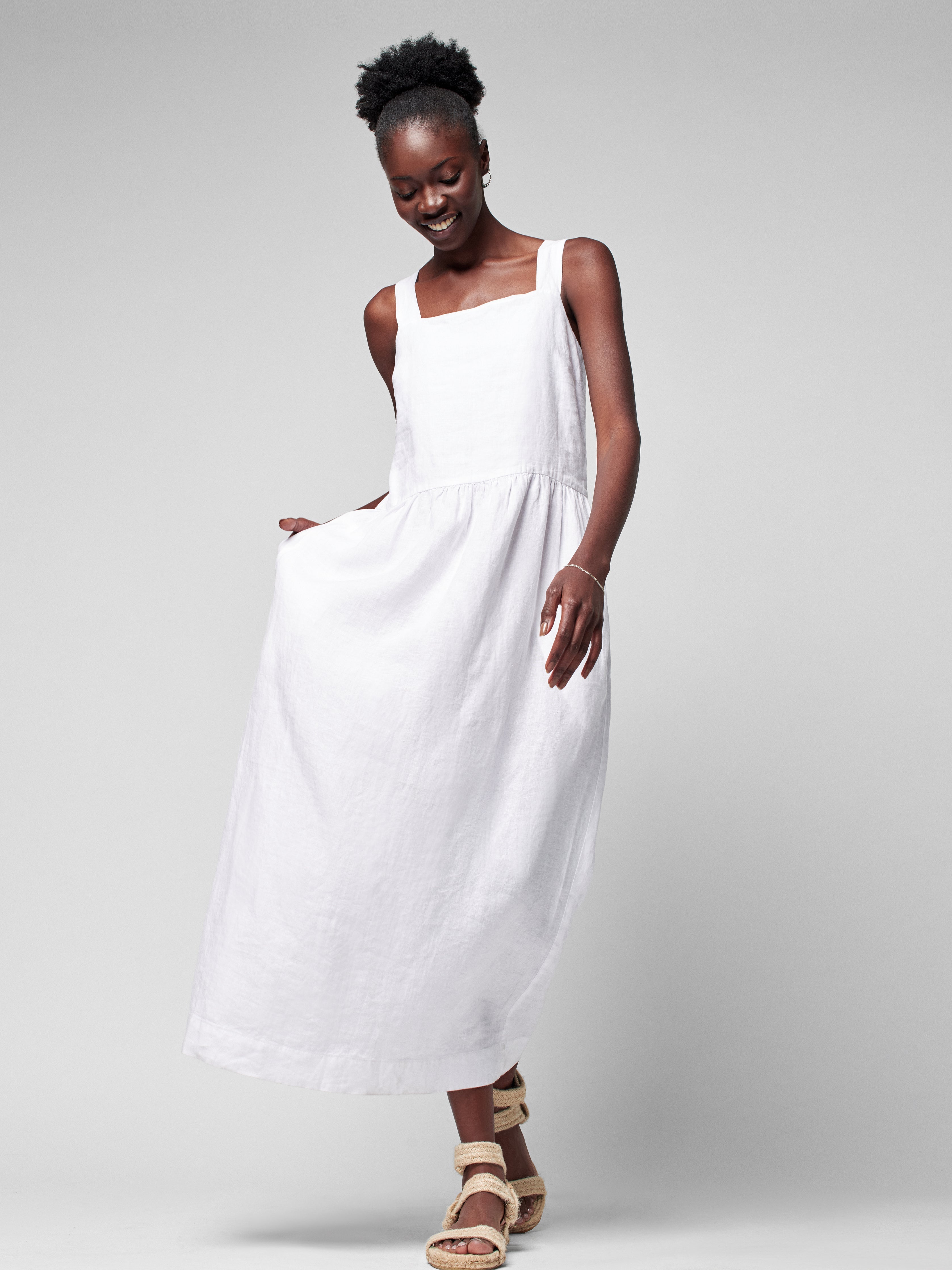 Allegra Linen Dress - Oyster