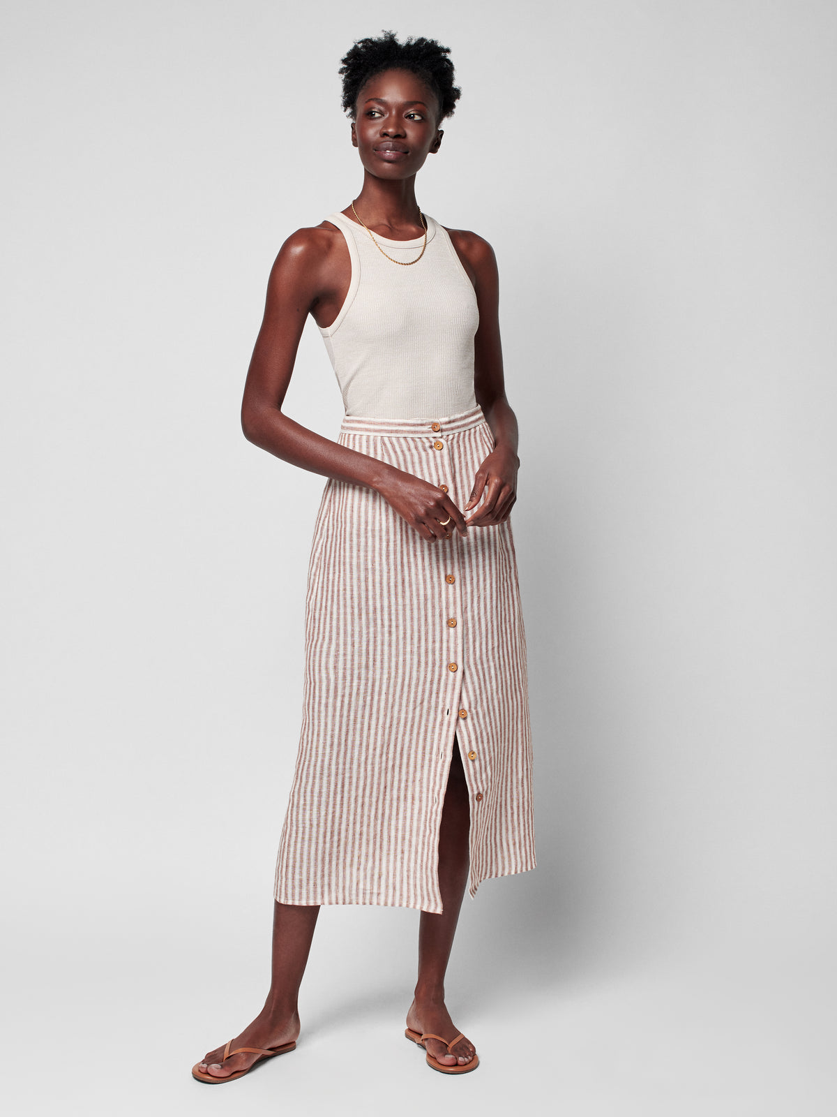 Billie Skirt - Bronze Low Tide Stripe