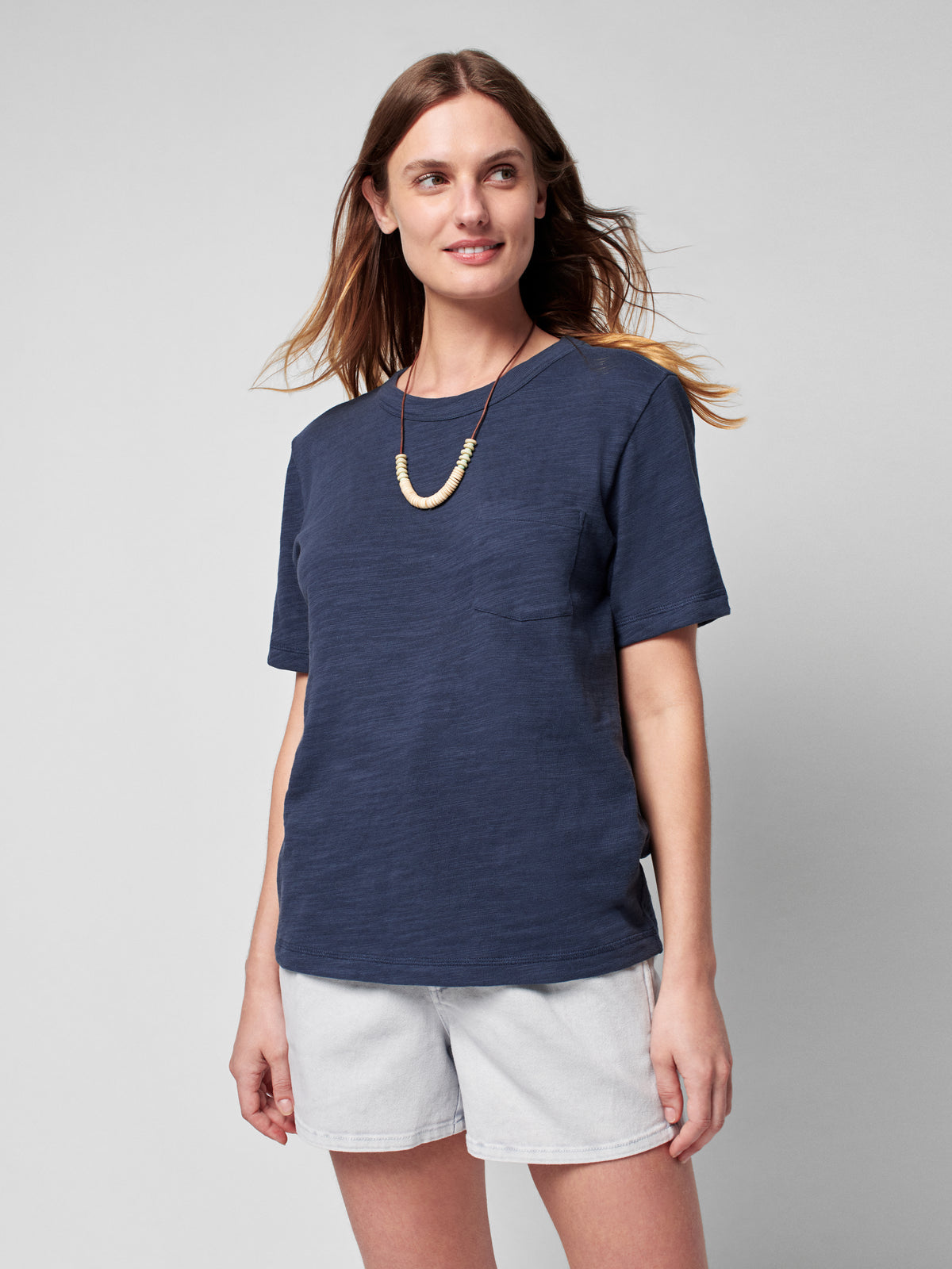 Slub Cotton Pocket Tee - Blue Nights