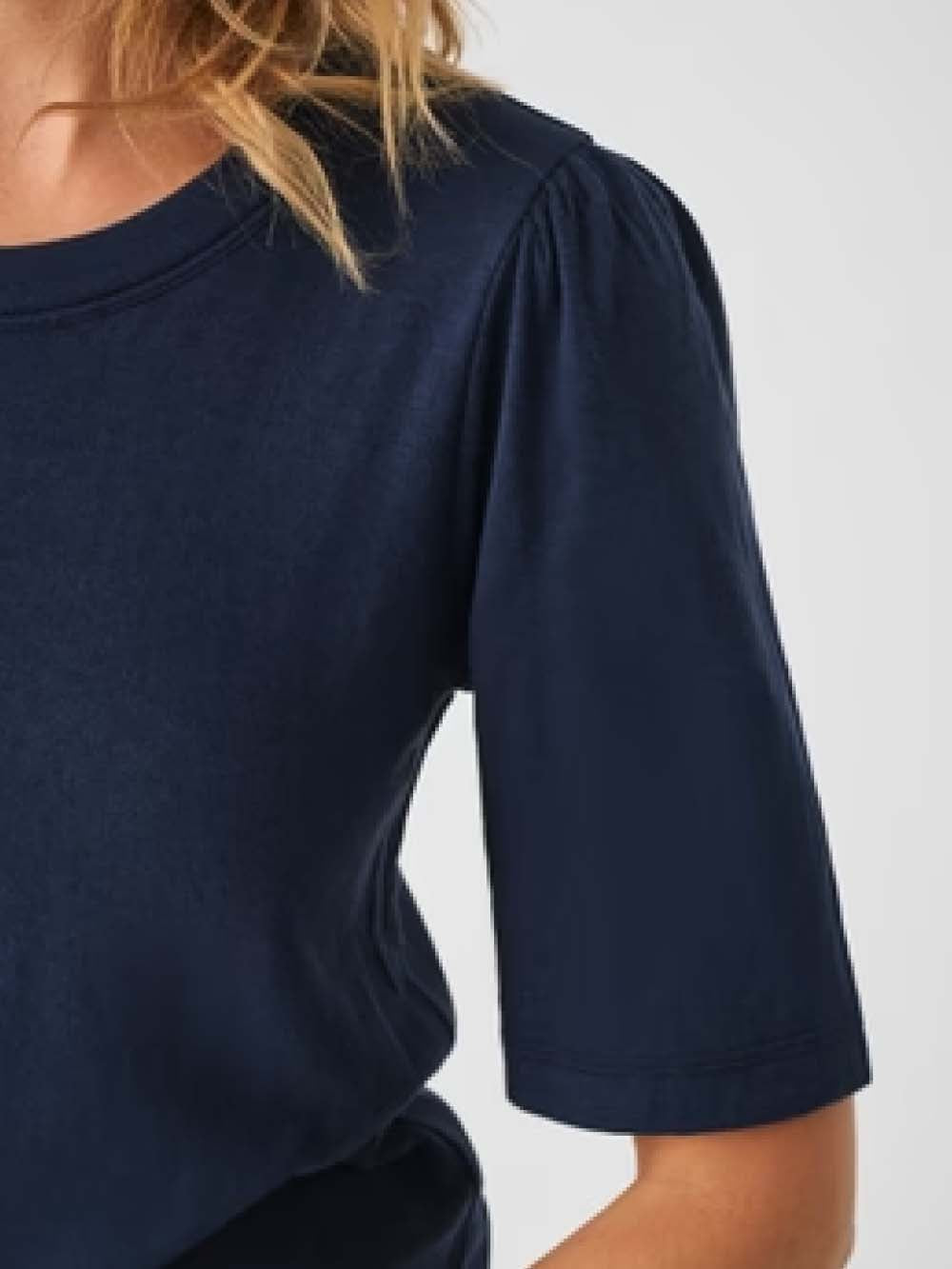 Cloud Puff Sleeve Tee - Navy