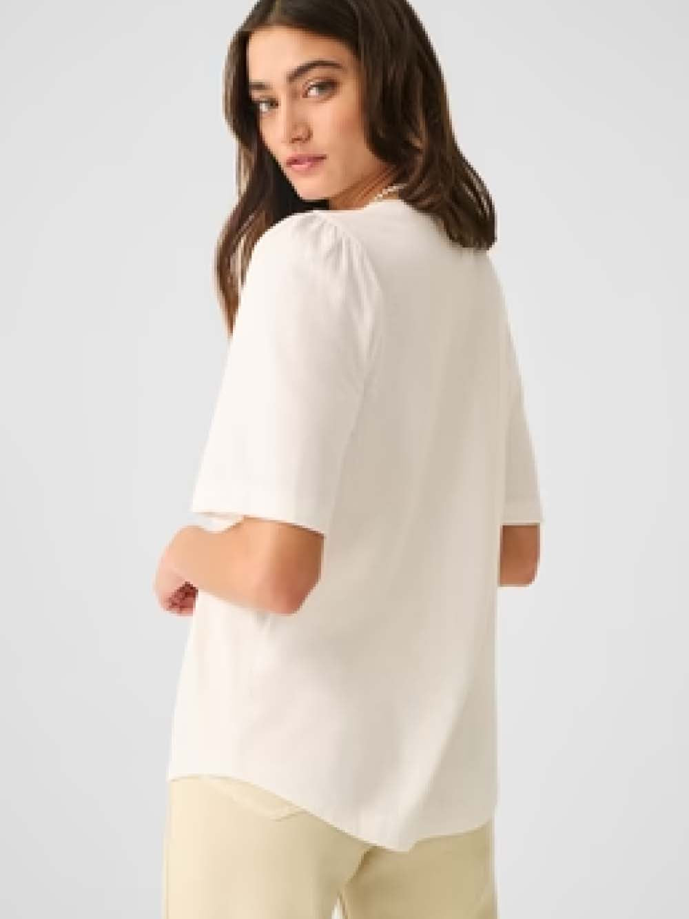 Cloud Puff Sleeve Tee - Bright White